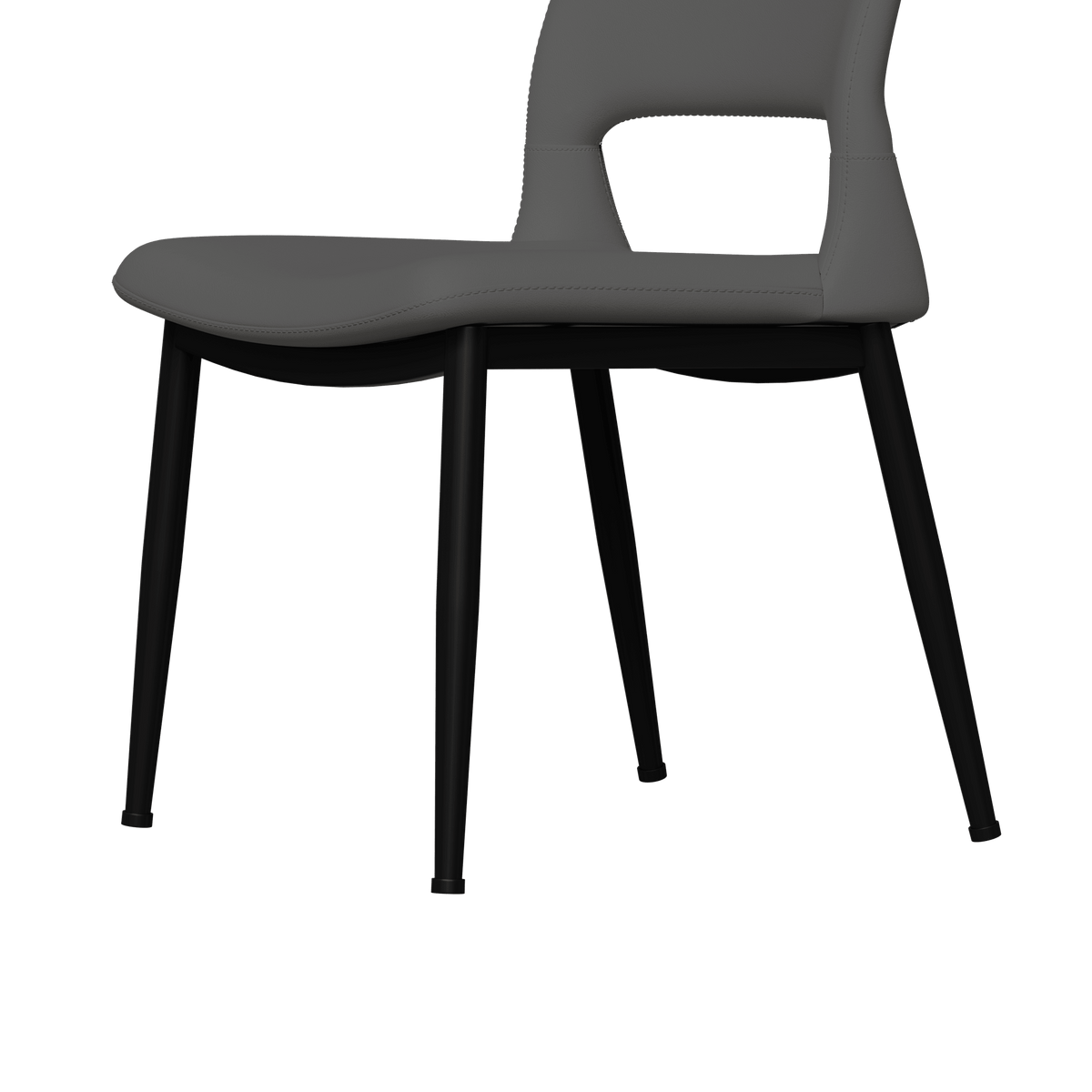 Two modern and simple PU leather dining chairs（grey） - KiKiUMi