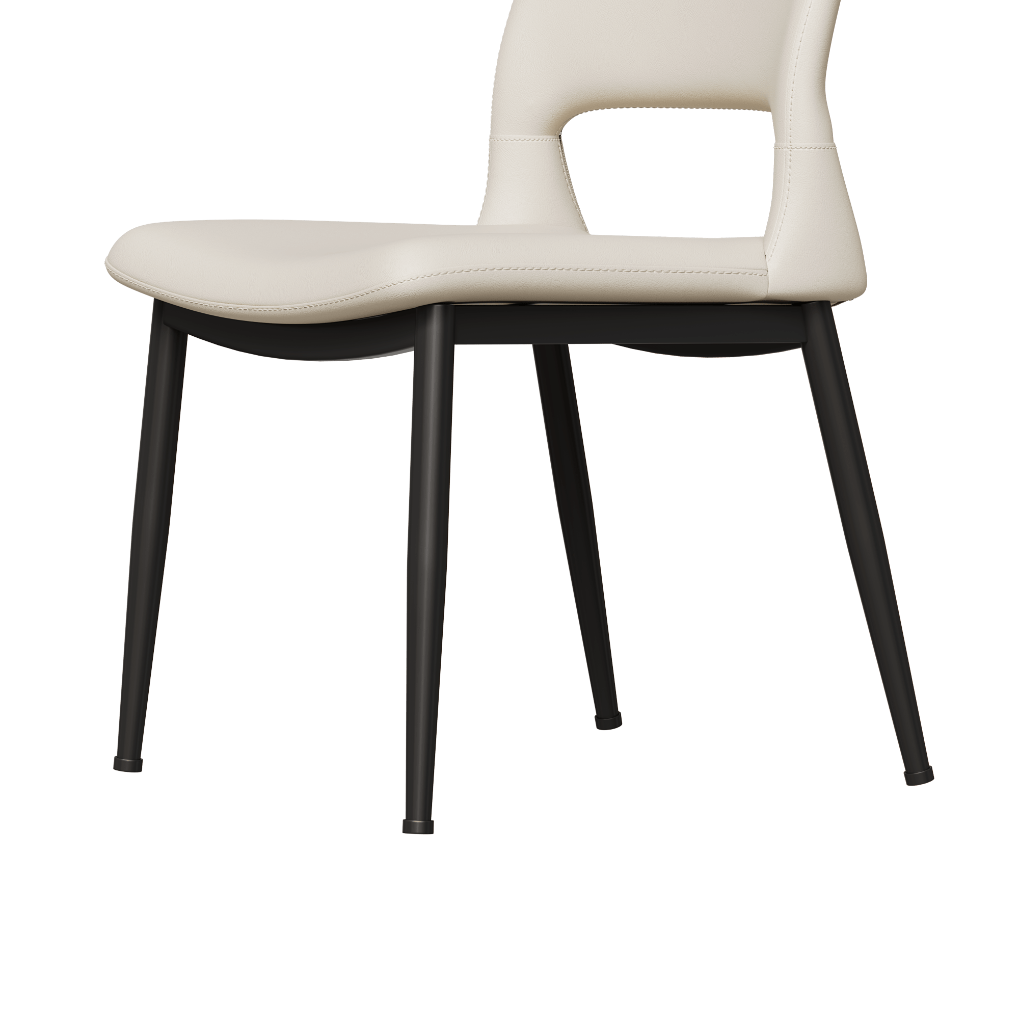 Two modern and simple PU leather dining chairs（white） - KiKiUMi
