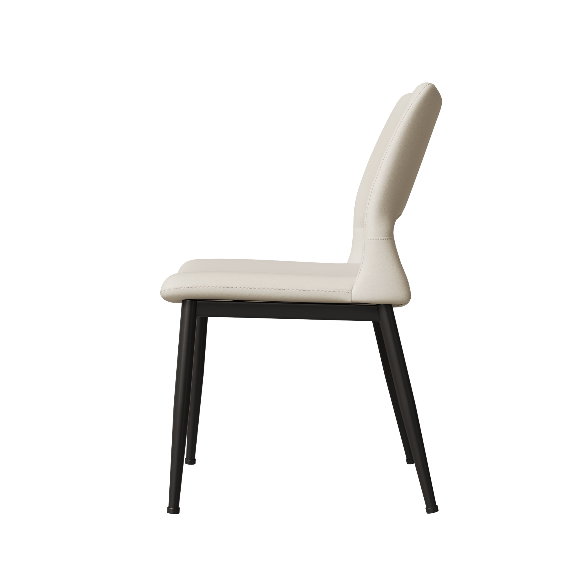 Two modern and simple PU leather dining chairs（white） - KiKiUMi