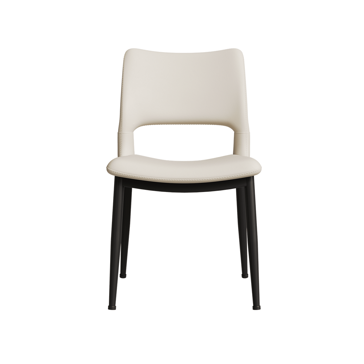 Two modern and simple PU leather dining chairs（white） - KiKiUMi
