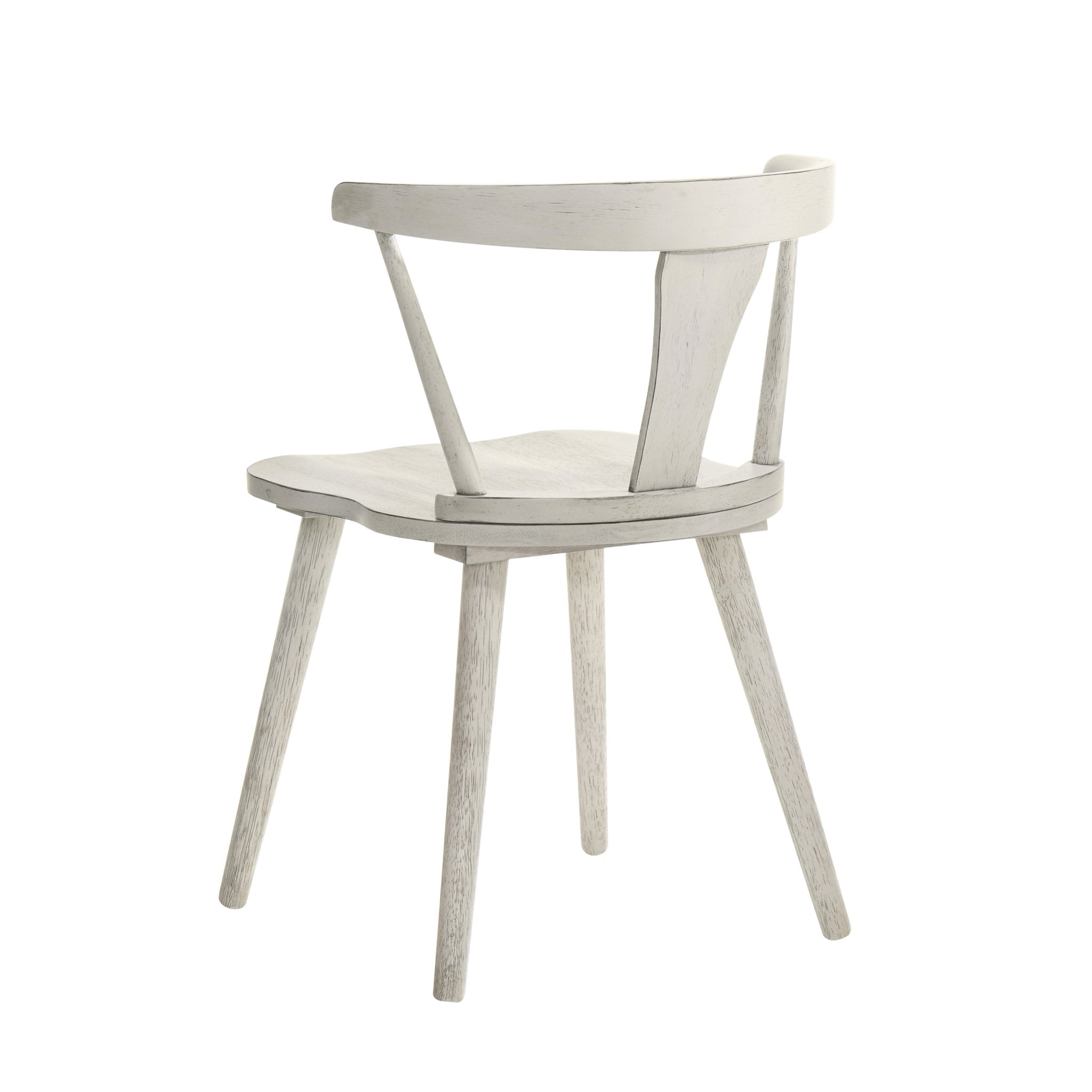 Two modern design solid wood country dining chairs for the farmhouse（ white） - KiKiUMi