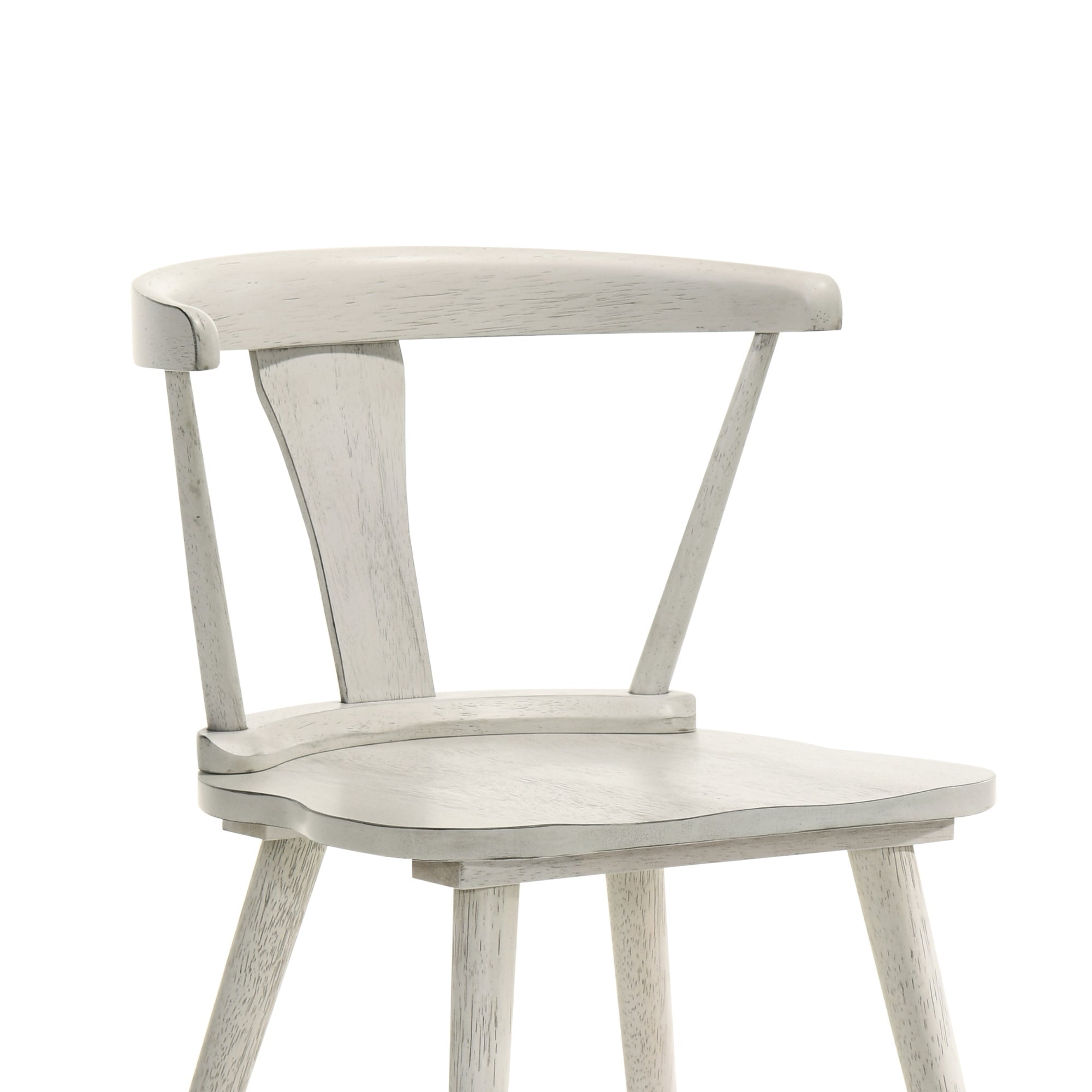 Two modern design solid wood country dining chairs for the farmhouse（ white） - KiKiUMi
