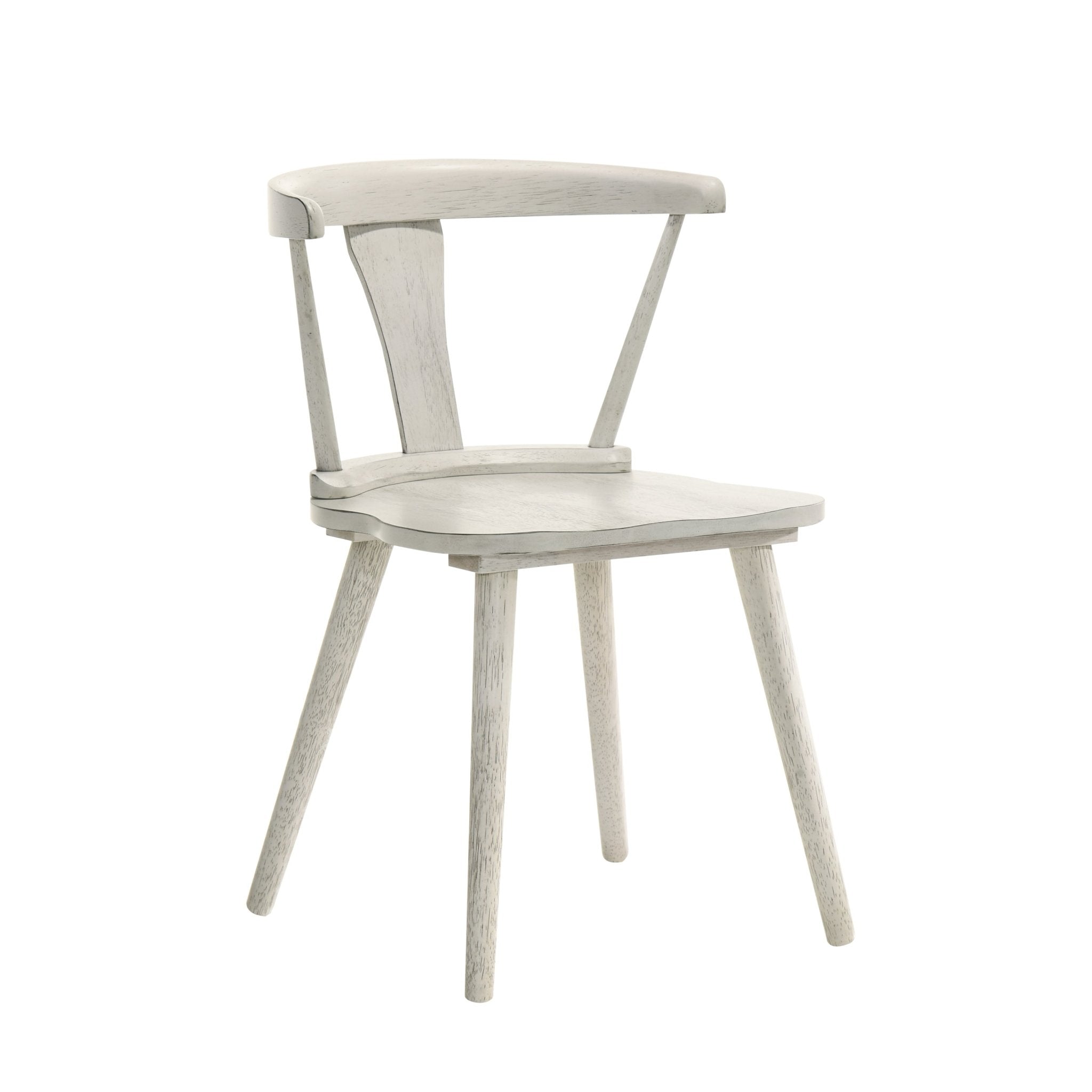 Two modern design solid wood country dining chairs for the farmhouse（ white） - KiKiUMi