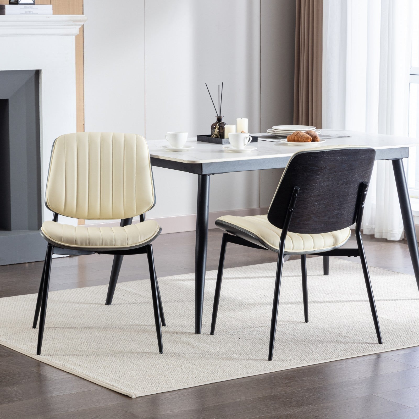 Two modern retro dining chairs from the Middle century - KiKiUMi