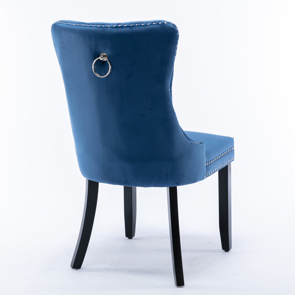 Two-piece velvet upholstered bar stool set (blue) - KiKiUMi