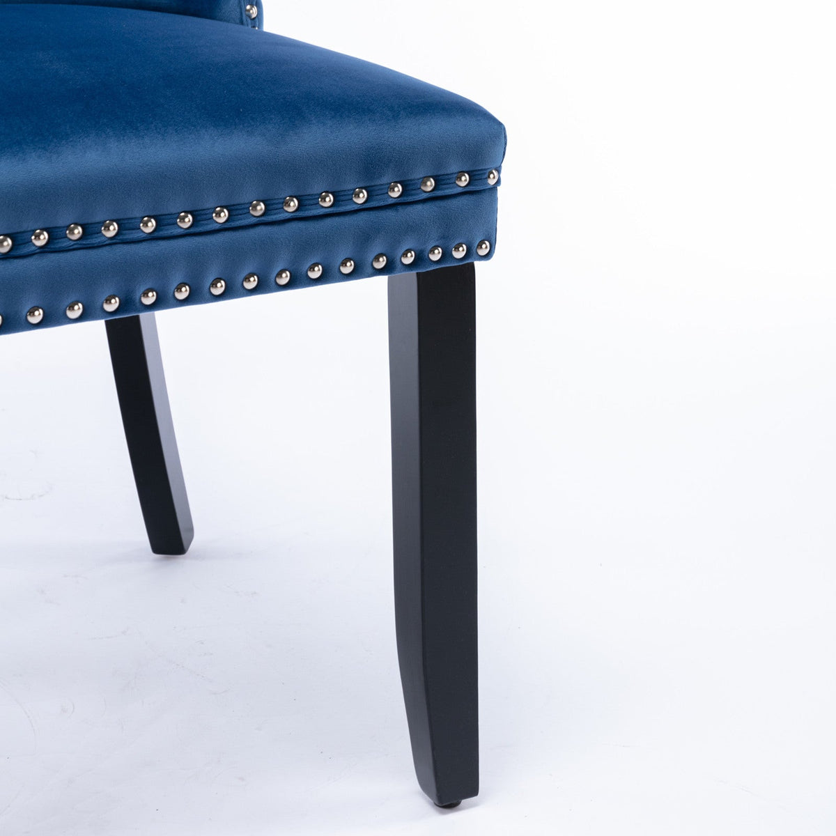 Two-piece velvet upholstered bar stool set (blue) - KiKiUMi