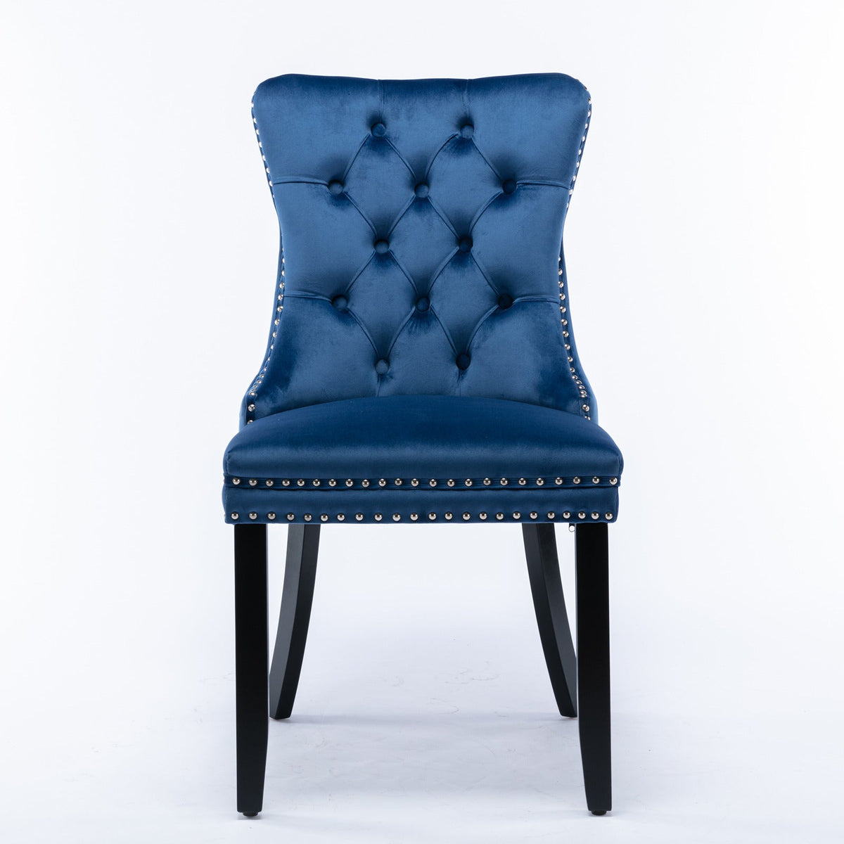 Two-piece velvet upholstered bar stool set (blue) - KiKiUMi