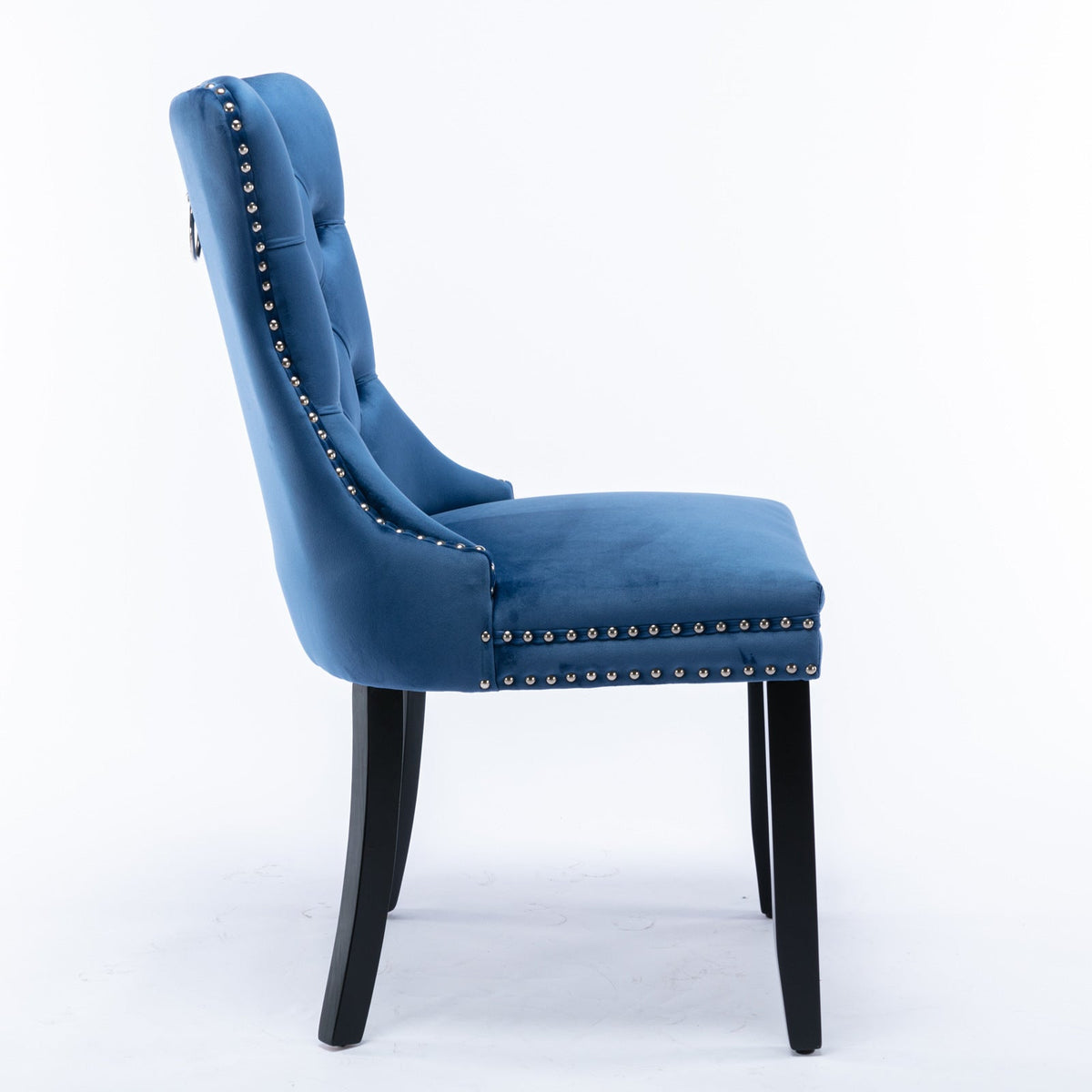 Two-piece velvet upholstered bar stool set (blue) - KiKiUMi