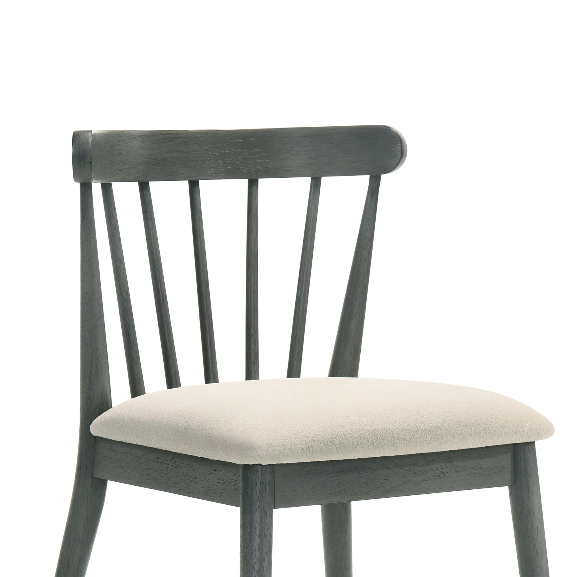 Two solid wood dining chairs in a rural style（gray） - KiKiUMi