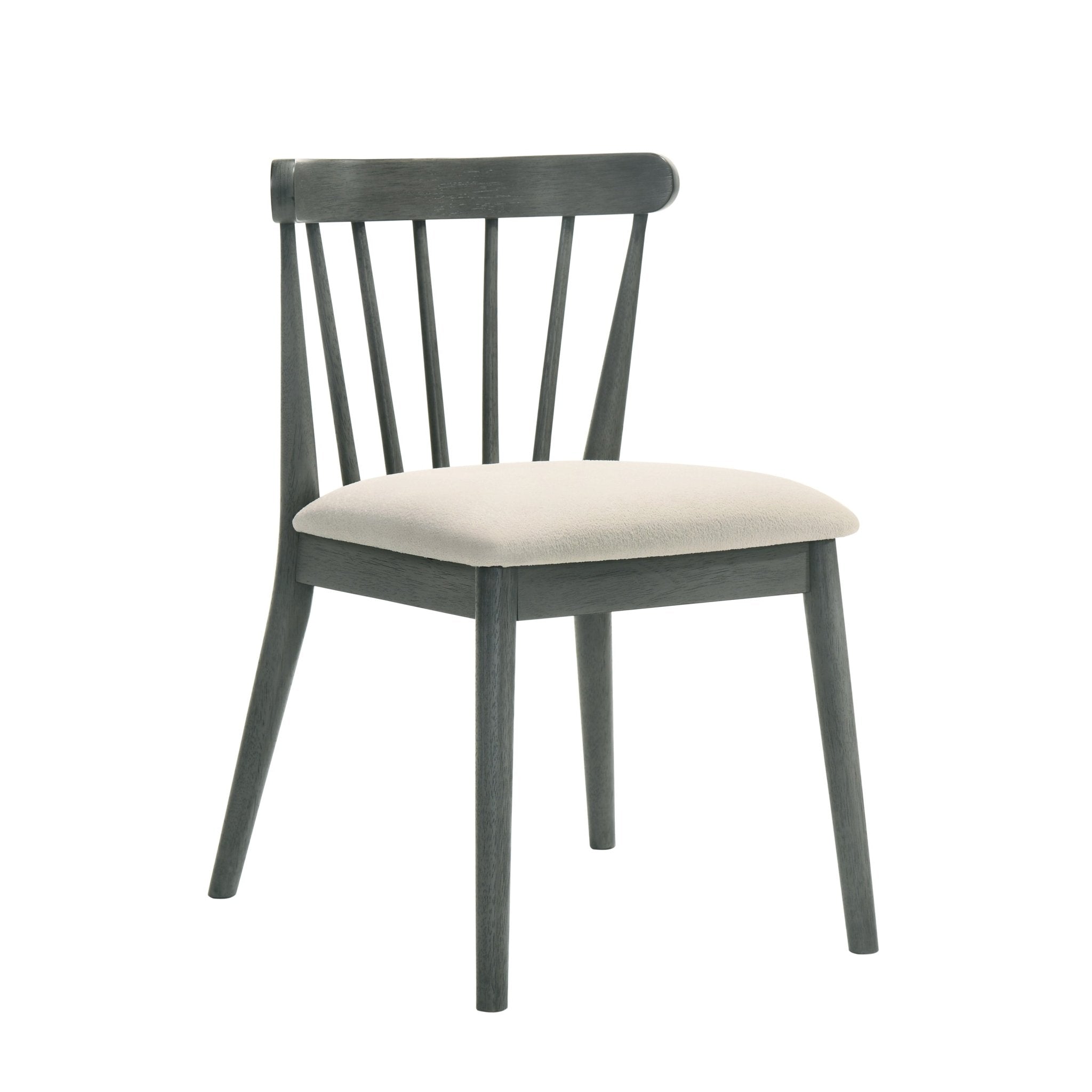 Two solid wood dining chairs in a rural style（gray） - KiKiUMi