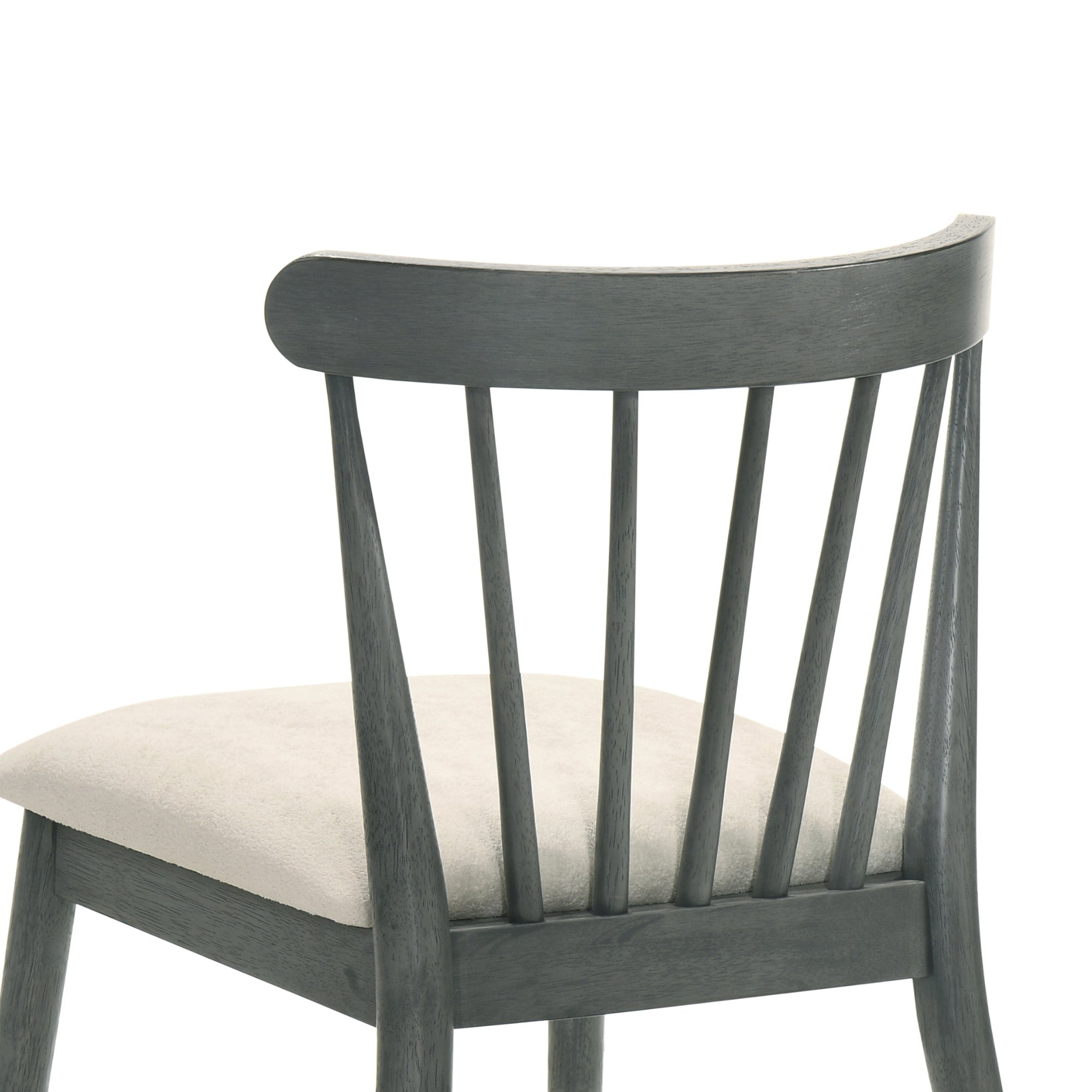 Two solid wood dining chairs in a rural style（gray） - KiKiUMi