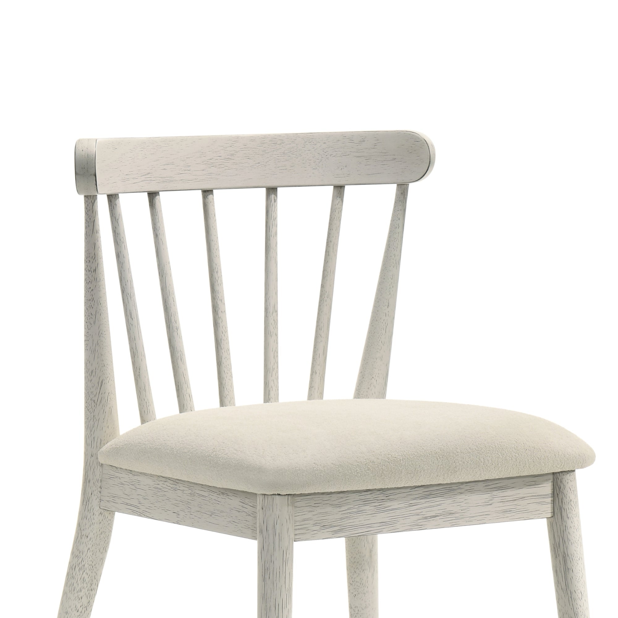Two solid wood dining chairs in a rural style（white） - KiKiUMi