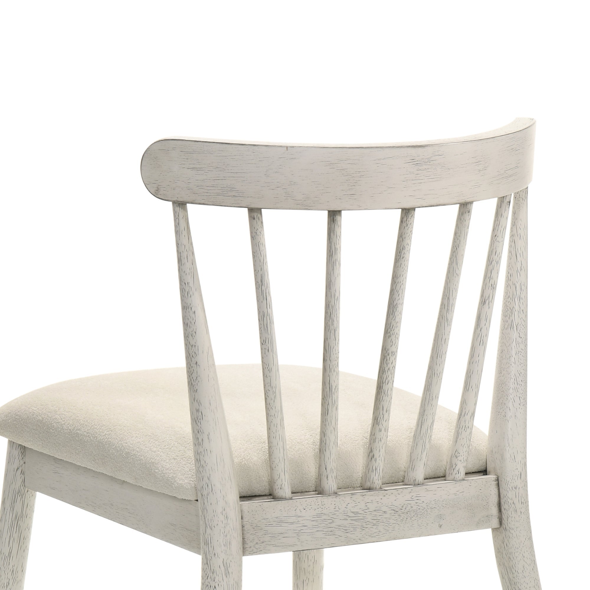 Two solid wood dining chairs in a rural style（white） - KiKiUMi