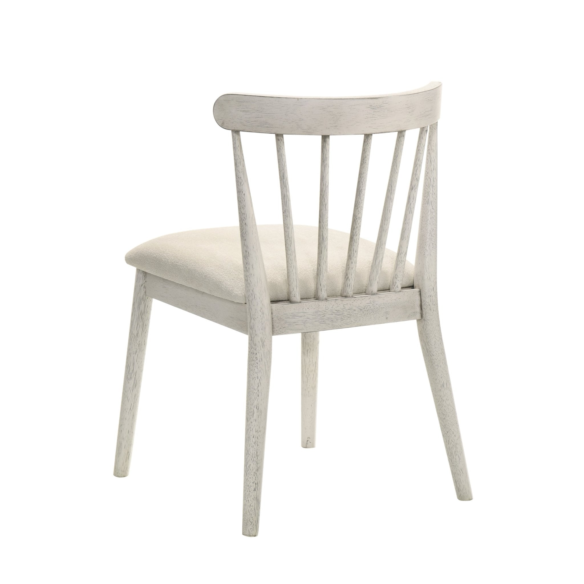 Two solid wood dining chairs in a rural style（white） - KiKiUMi