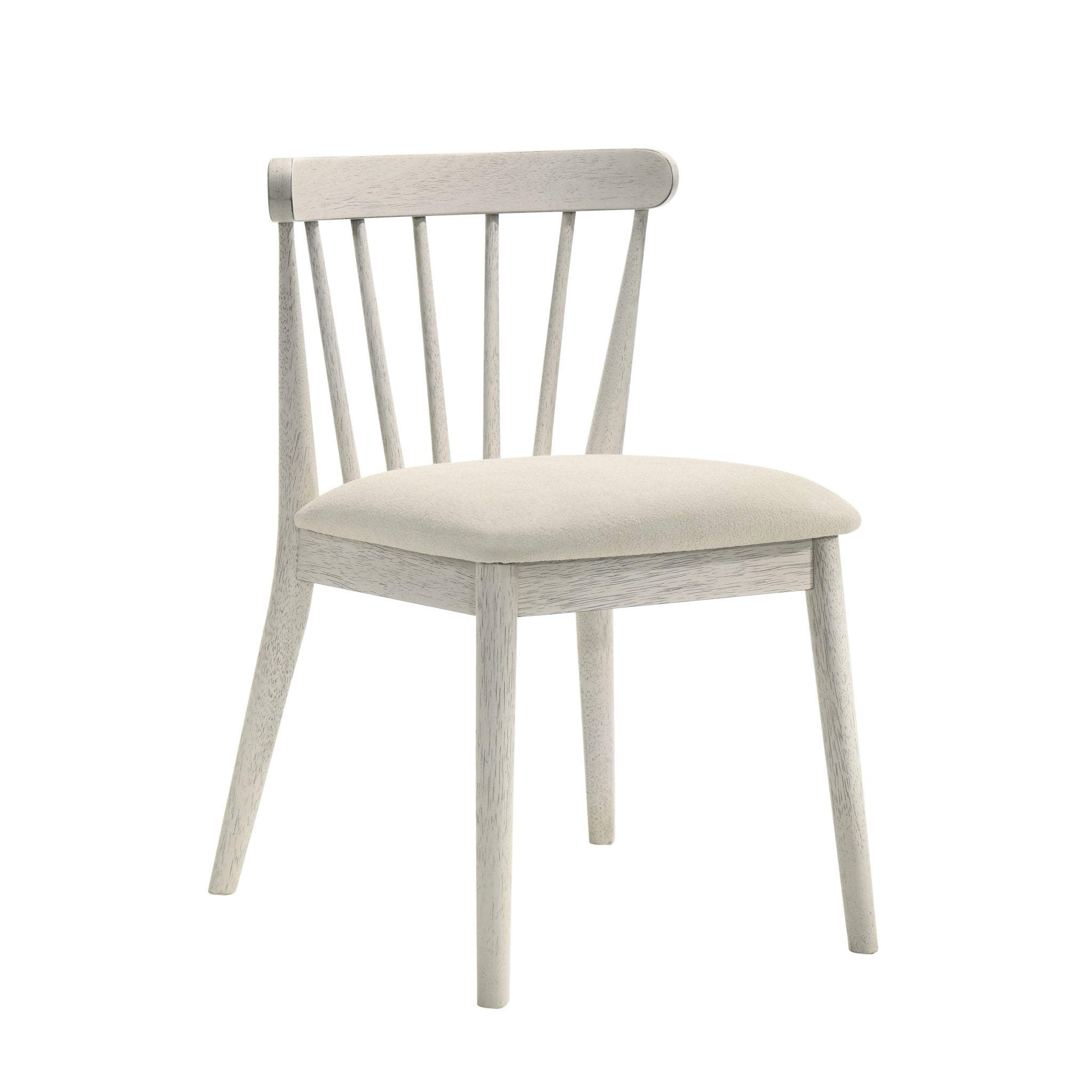 Two solid wood dining chairs in a rural style（white） - KiKiUMi