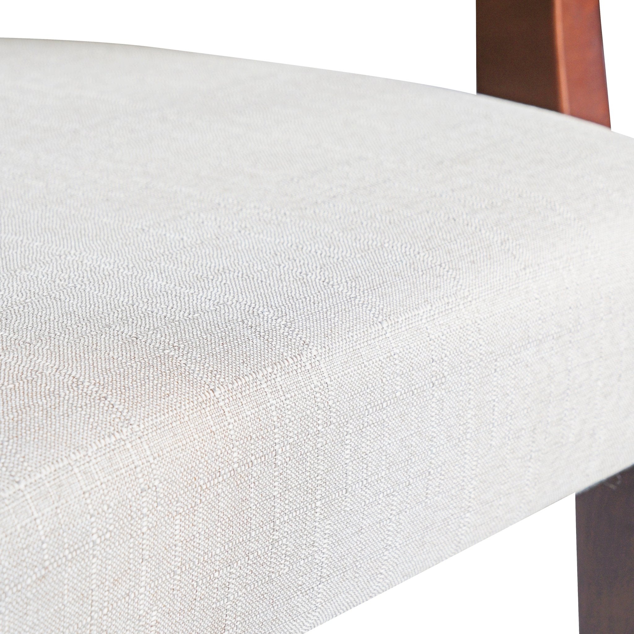Two traditional curved walnut veneered upholstered dining chairs（beige,walnut） - KiKiUMi