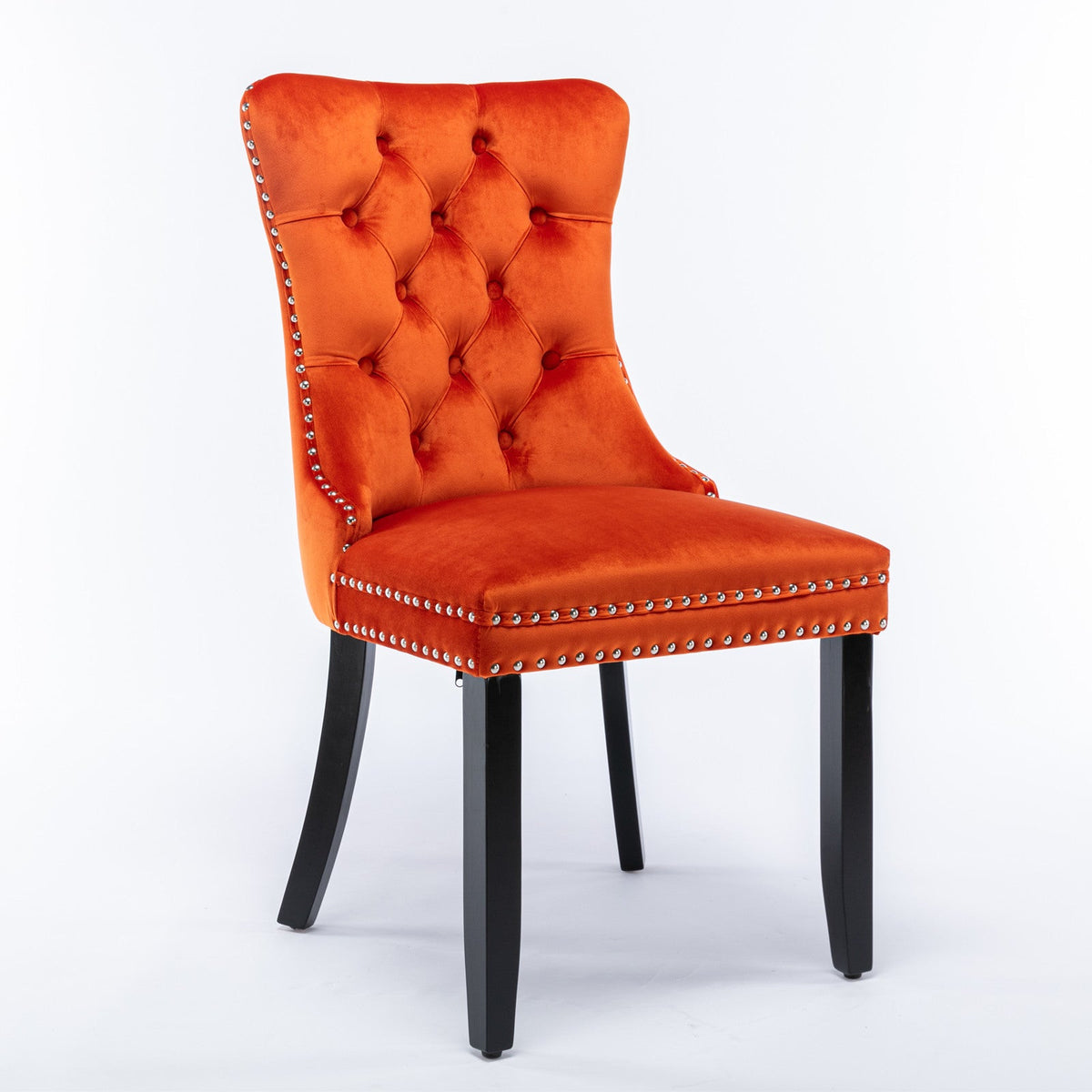 Two velvet cushioned bar stools (orange) - KiKiUMi