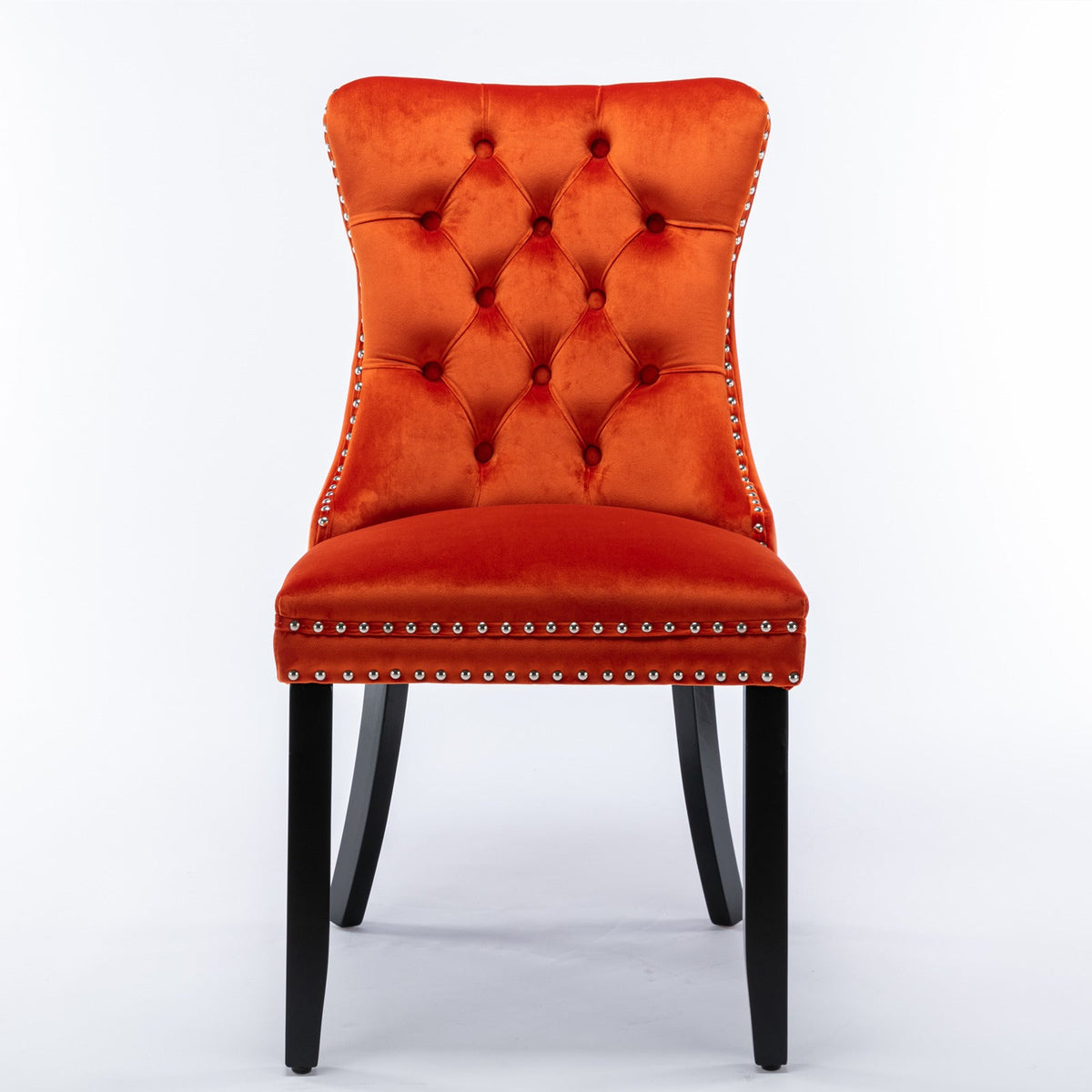 Two velvet cushioned bar stools (orange) - KiKiUMi