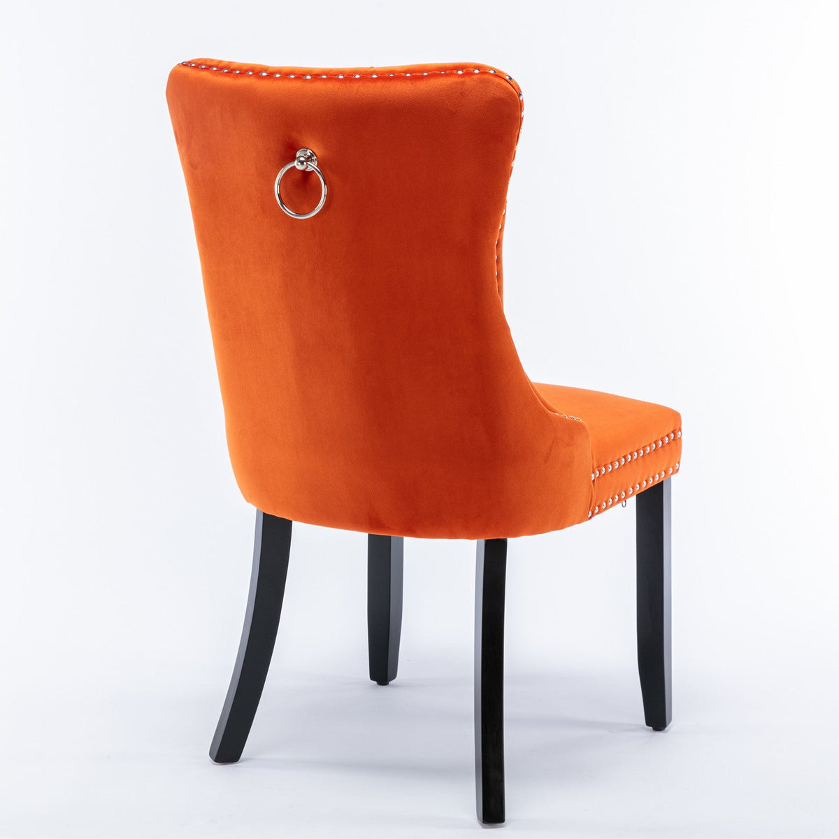 Two velvet cushioned bar stools (orange) - KiKiUMi