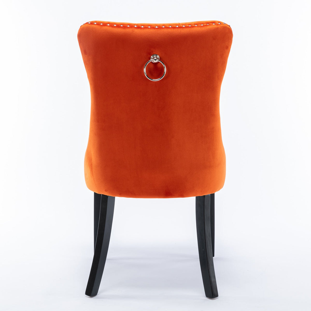 Two velvet cushioned bar stools (orange) - KiKiUMi