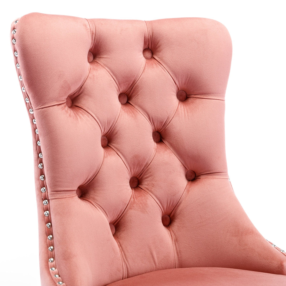 Two velvet cushioned bar stools (pink) - KiKiUMi