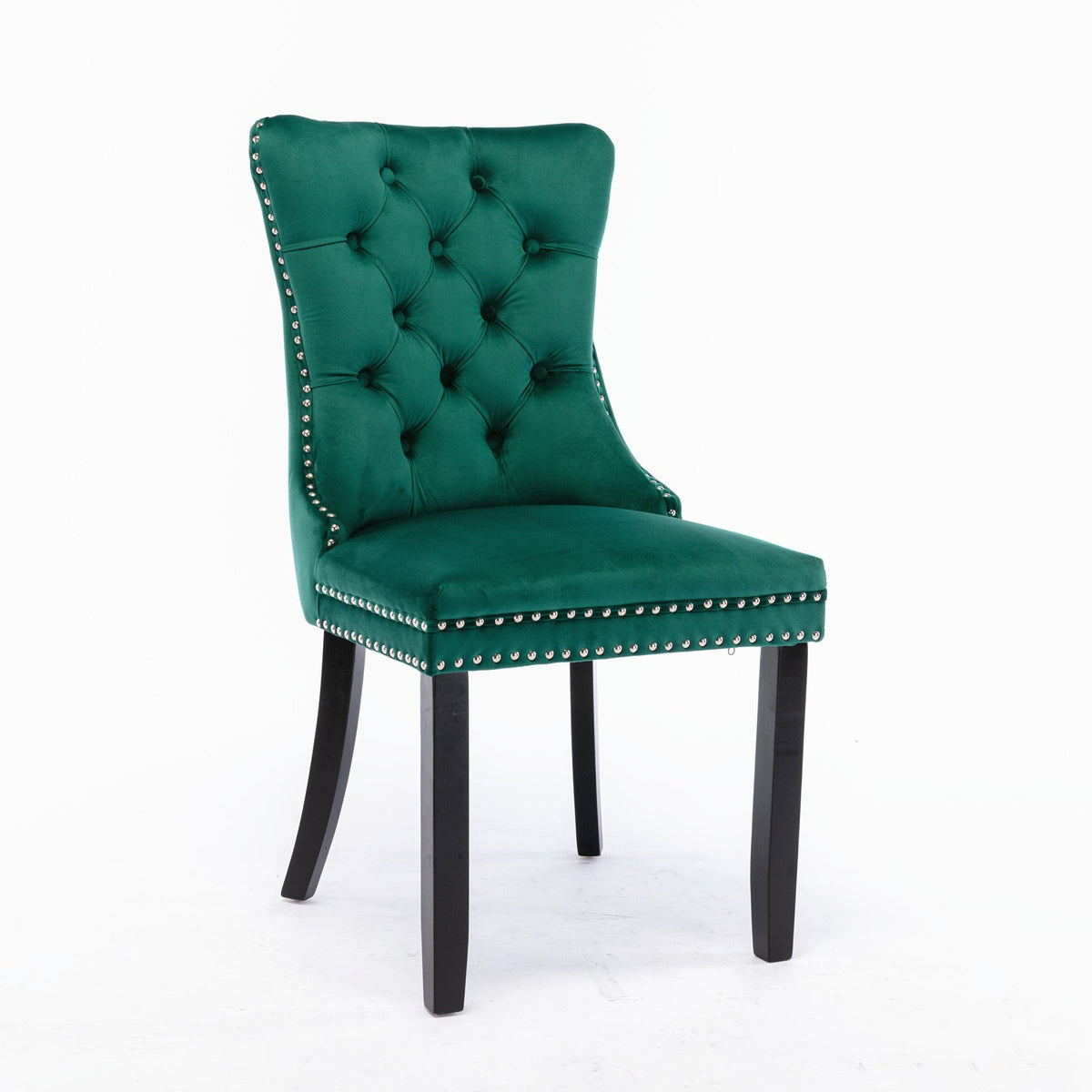 Two velvet upholstered bar stools (green) - KiKiUMi