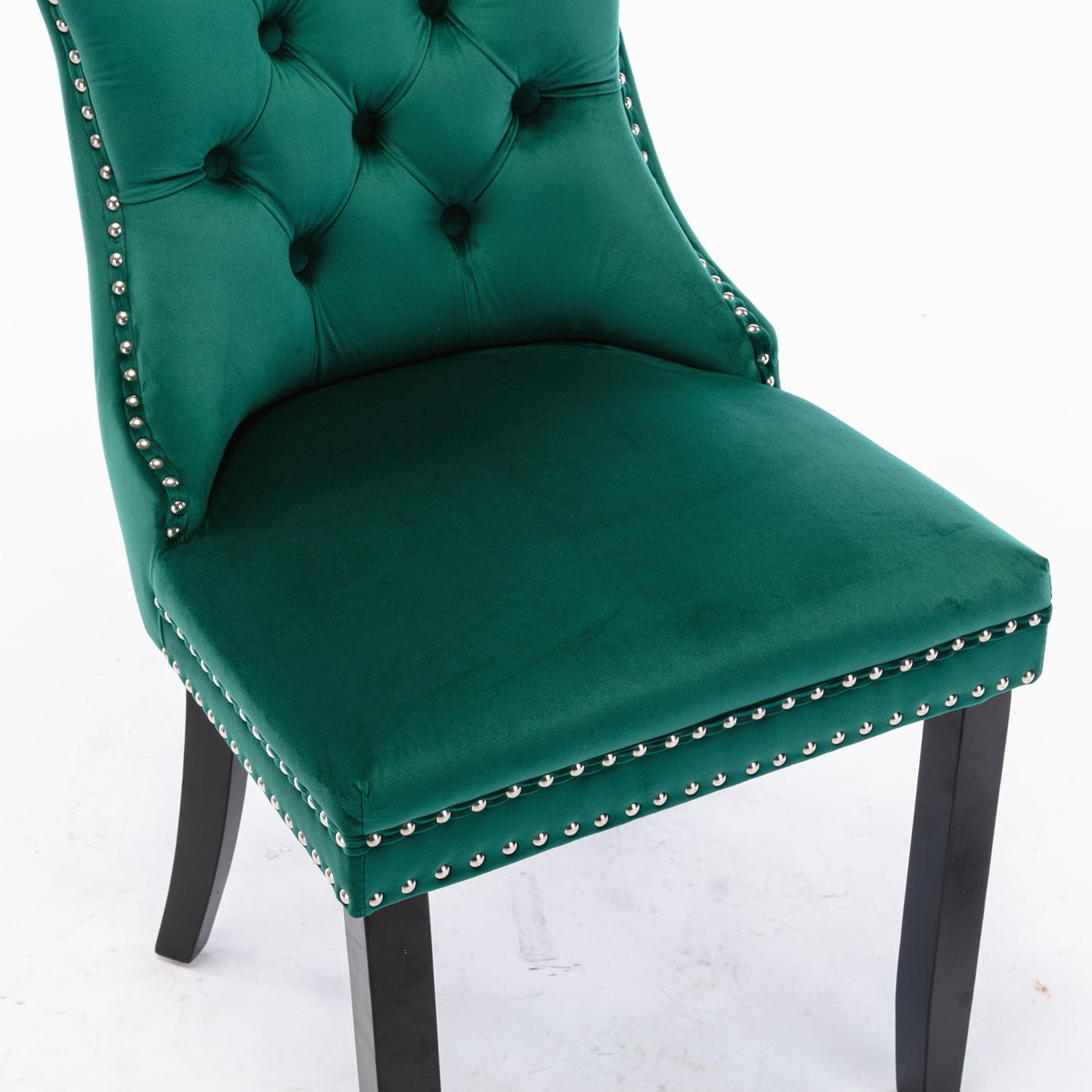 Two velvet upholstered bar stools (green) - KiKiUMi