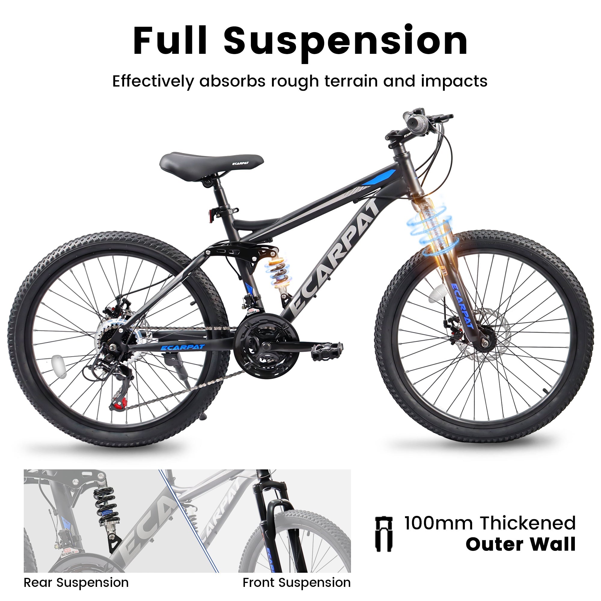 Unisex 24 - inch 21 - speed mountain bike - KiKiUMi