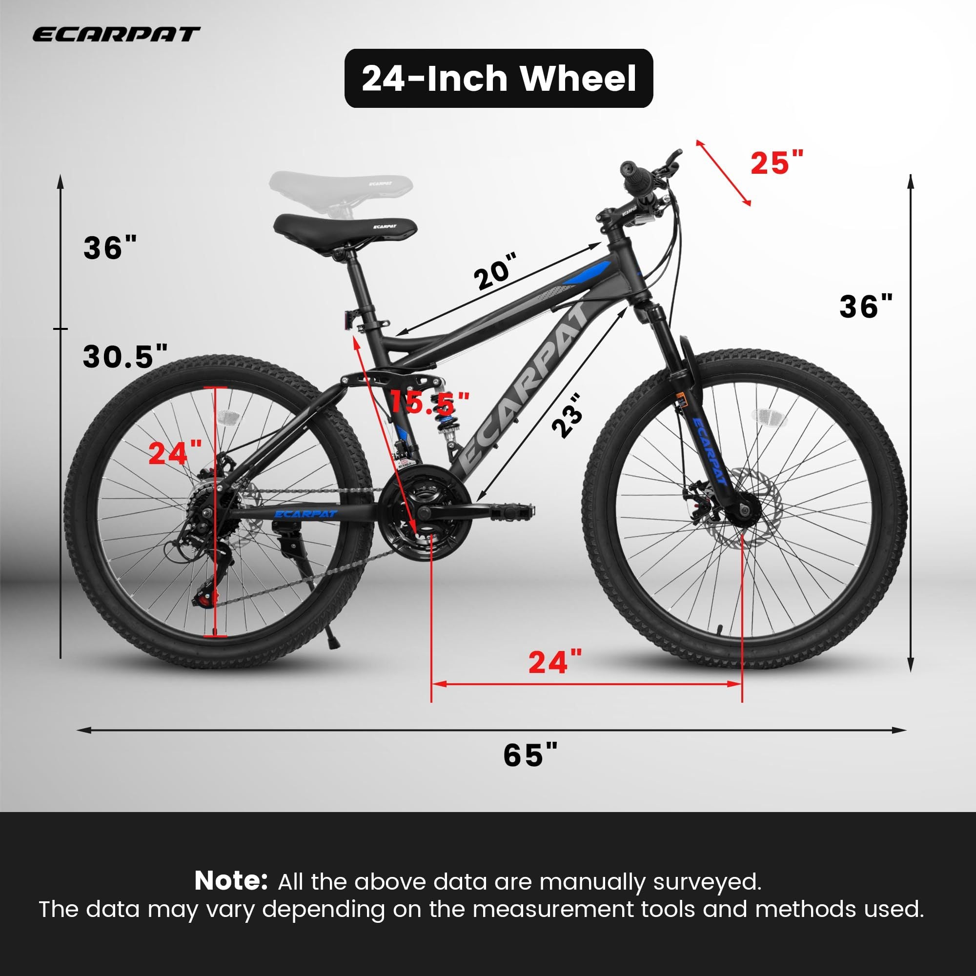 Unisex 24 - inch 21 - speed mountain bike - KiKiUMi