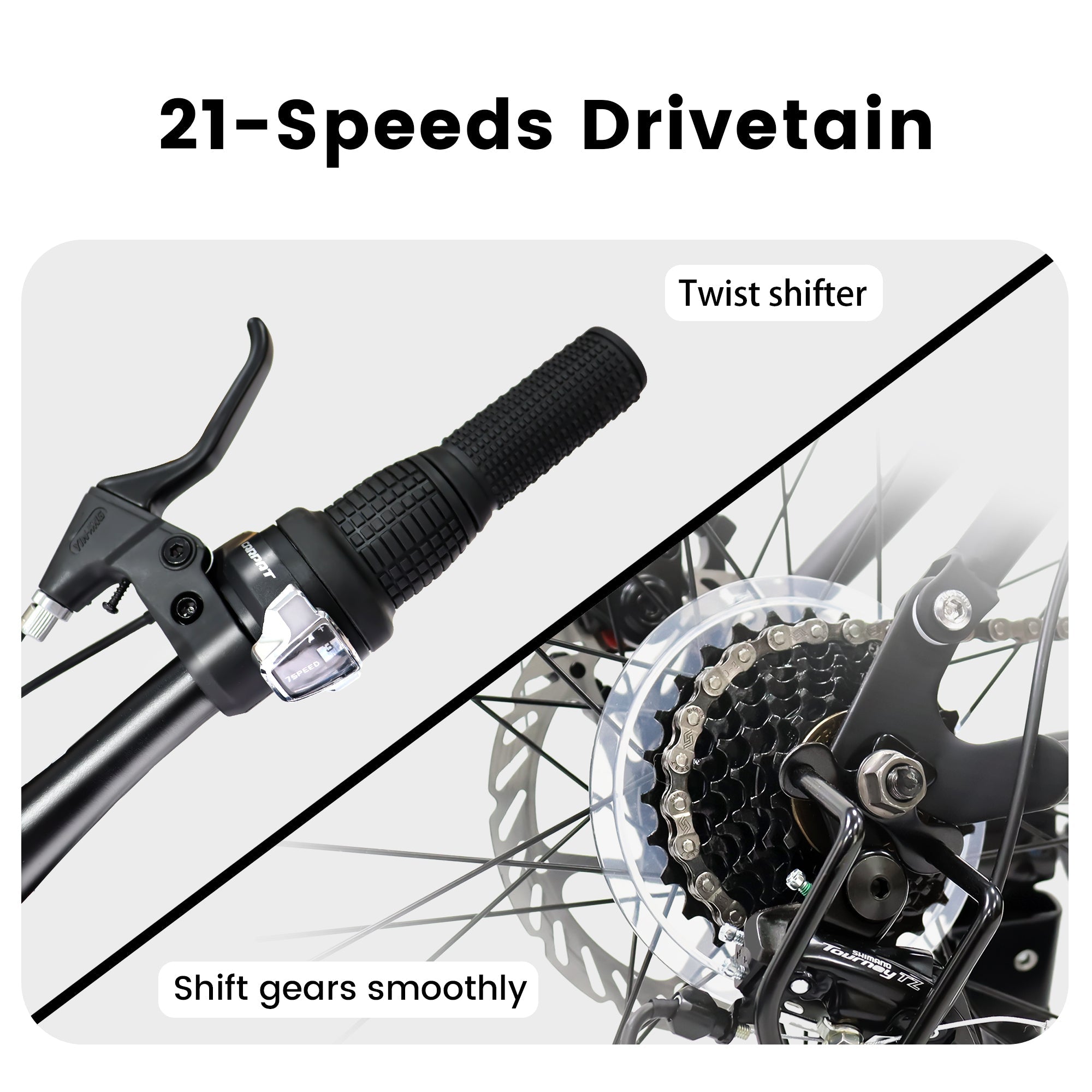 Unisex 24 - inch 21 - speed mountain bike - KiKiUMi