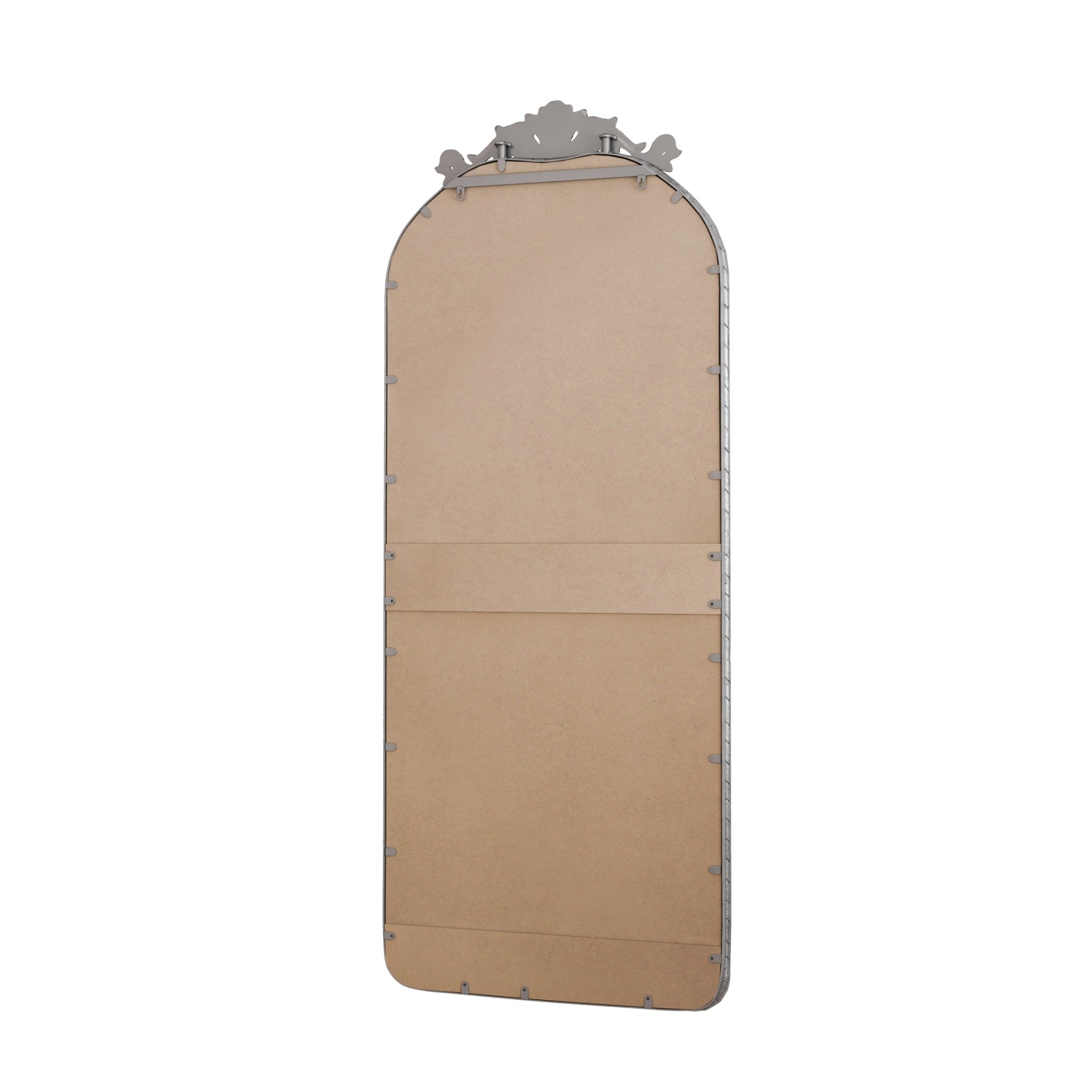 Vintage arched full - length mirror with engraved decals - KiKiUMi