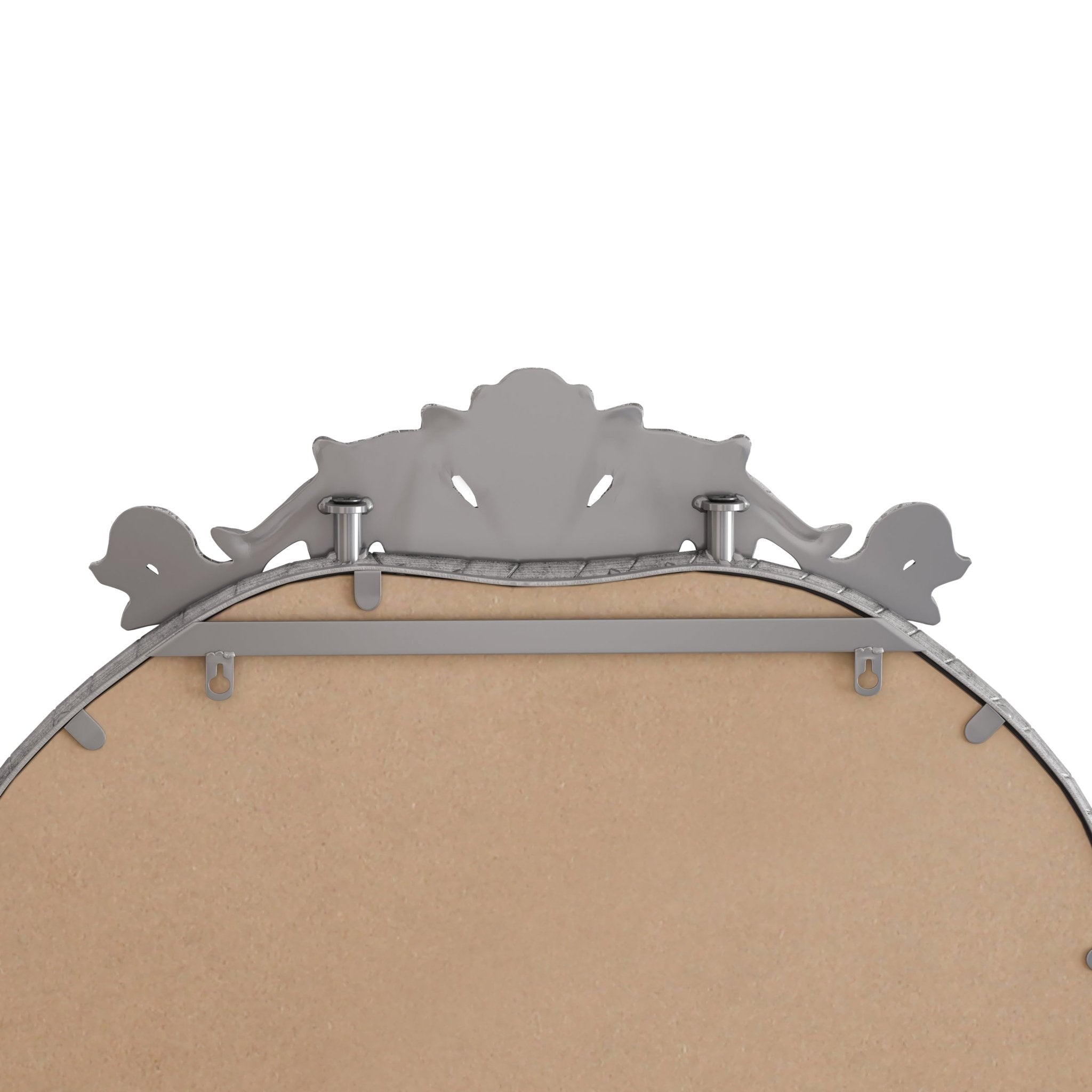 Vintage arched full - length mirror with engraved decals - KiKiUMi