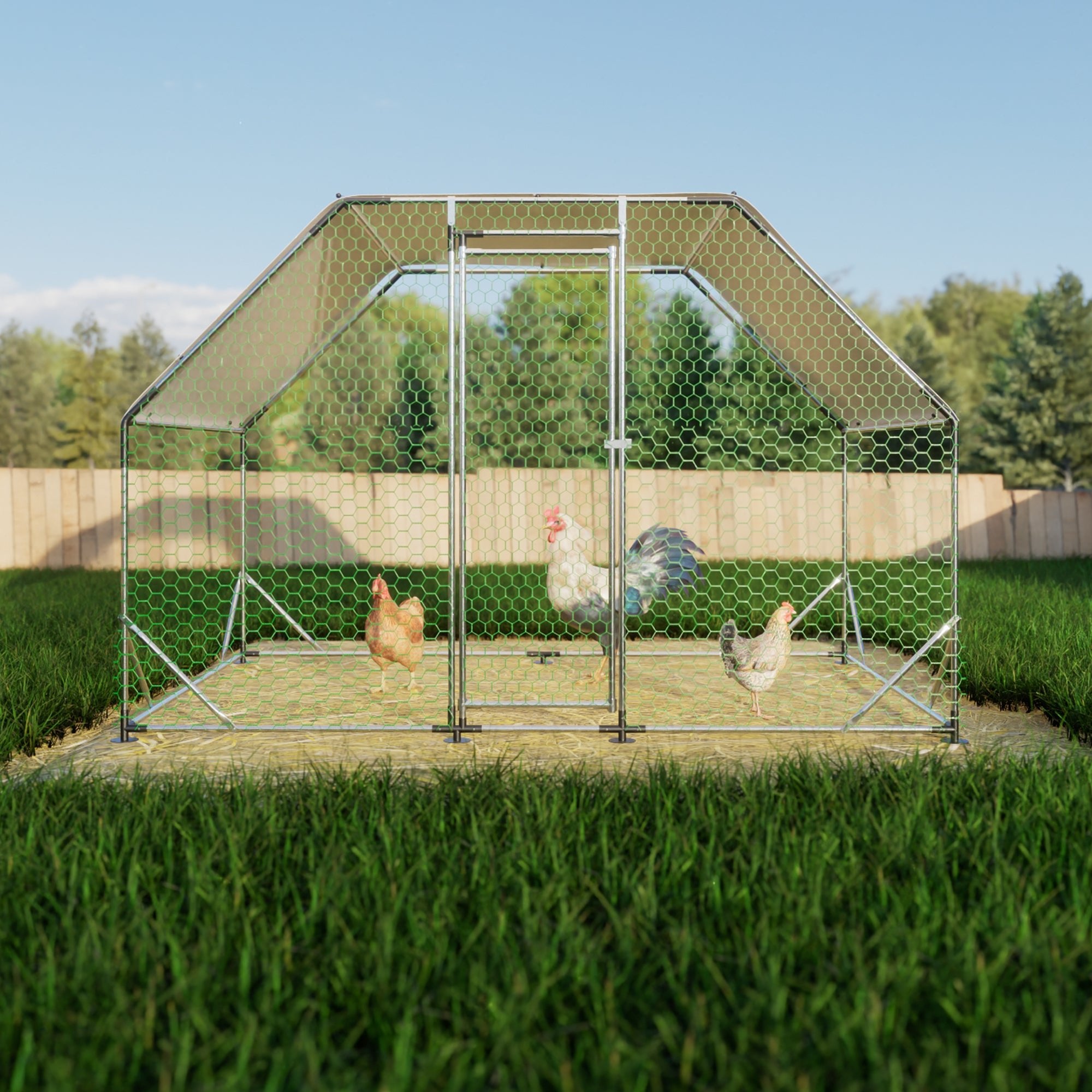 Walk - in waterproof metal poultry cage - KiKiUMi