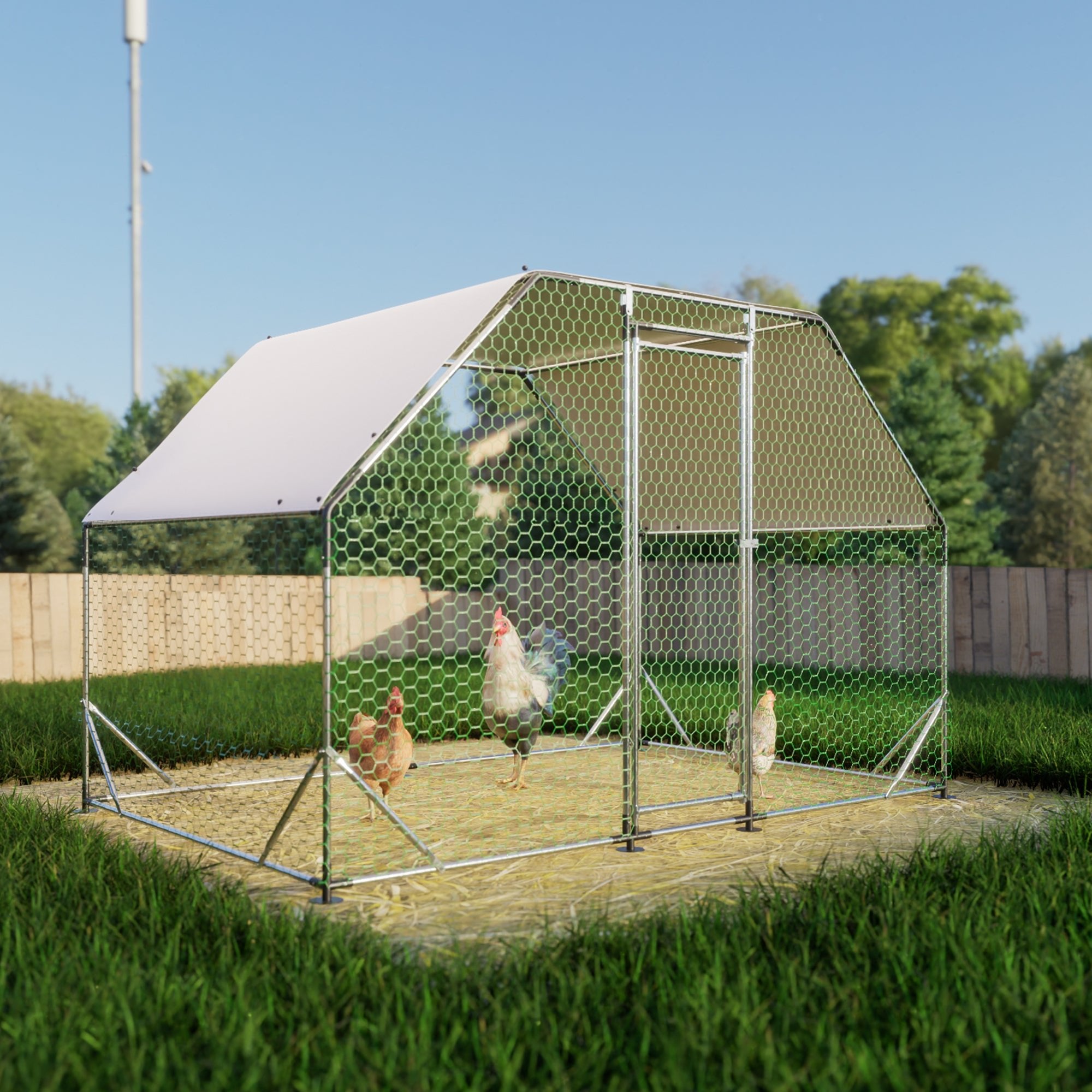 Walk - in waterproof metal poultry cage - KiKiUMi