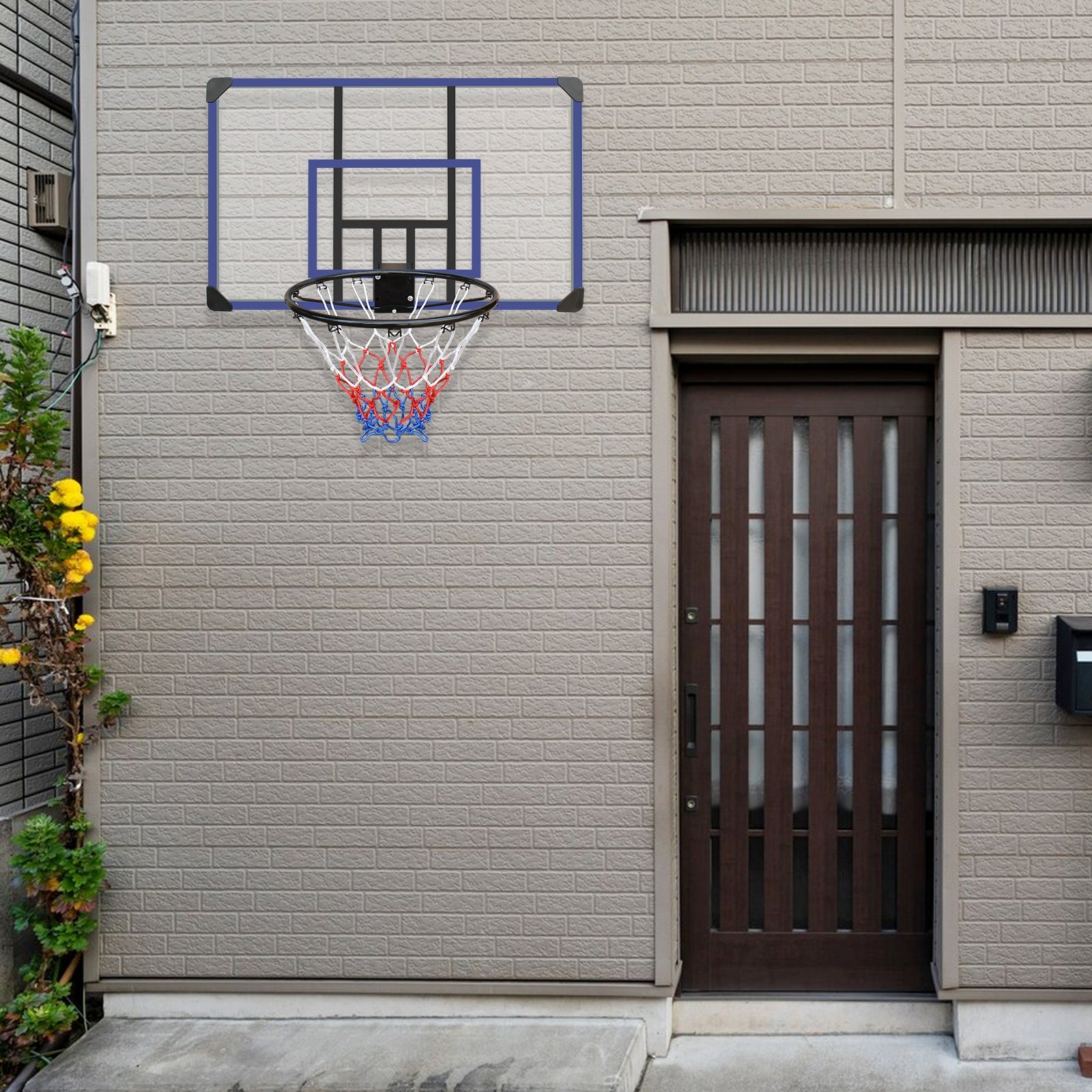 Wall - mounted basketball hoop, 45 x 29 inch anti - drop back - KiKiUMi