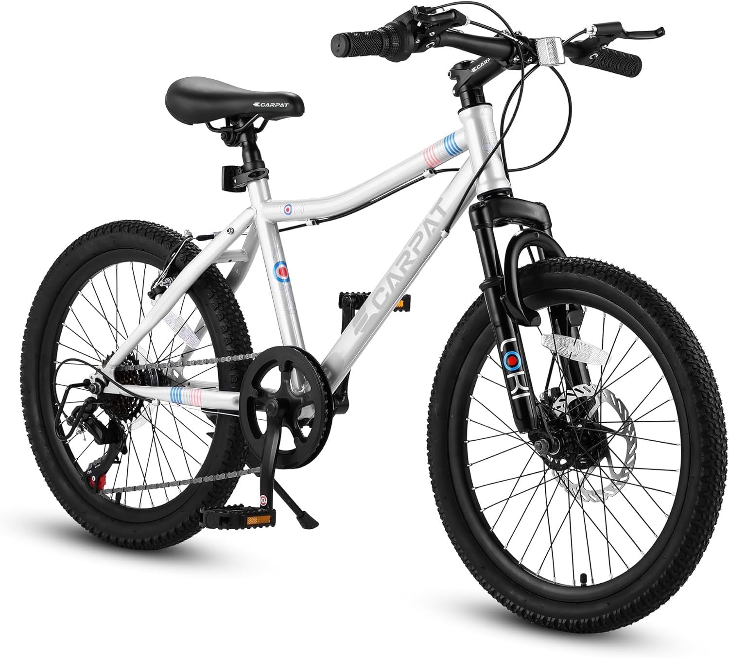White 20 - inch 7 - speed children's mountain bike - KiKiUMi