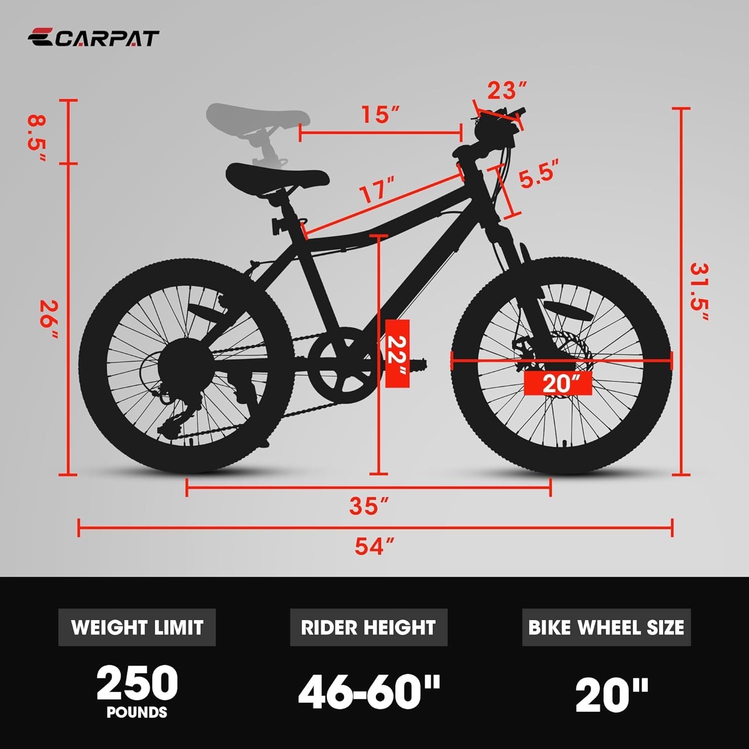 White 20 - inch 7 - speed children's mountain bike - KiKiUMi