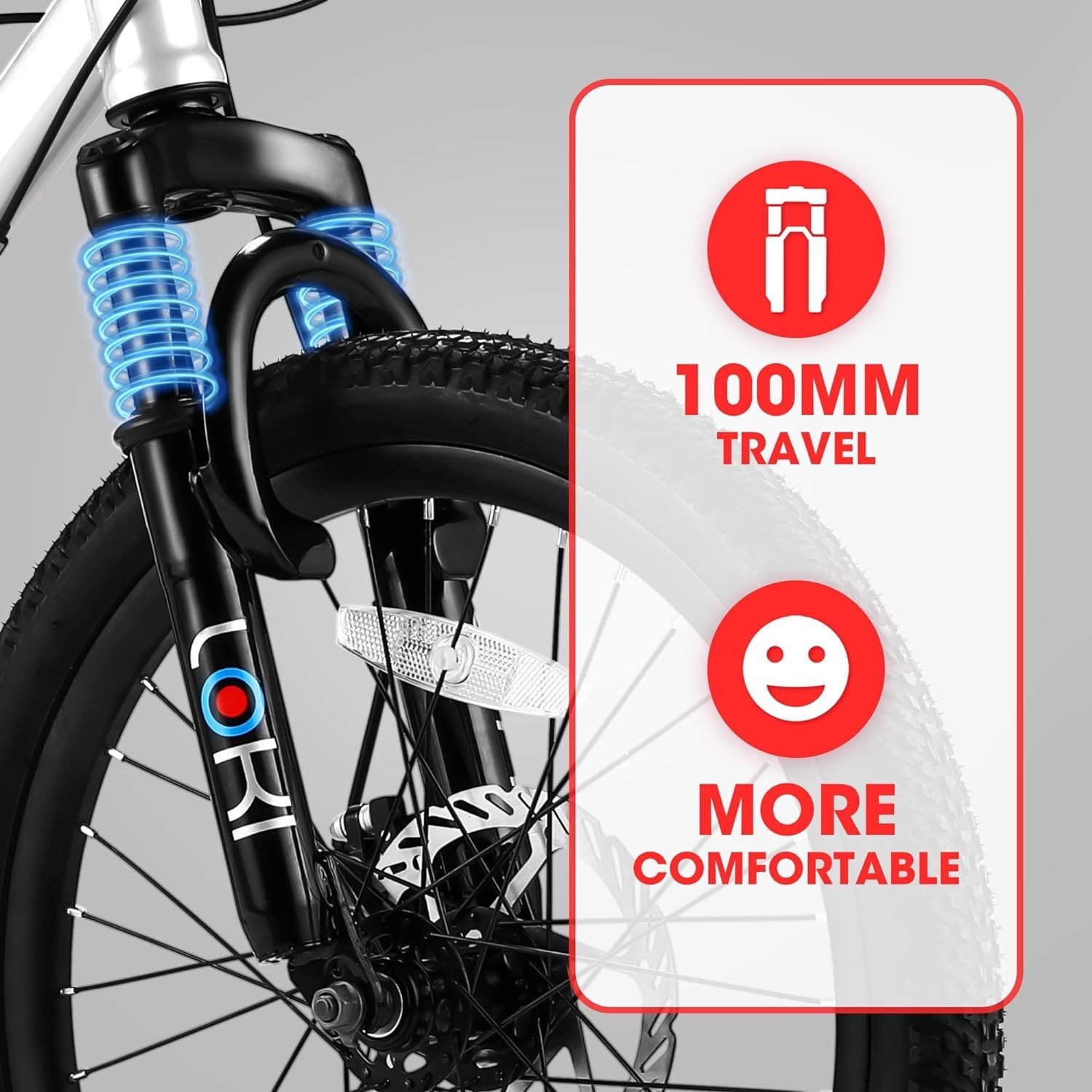 White 20 - inch 7 - speed children's mountain bike - KiKiUMi