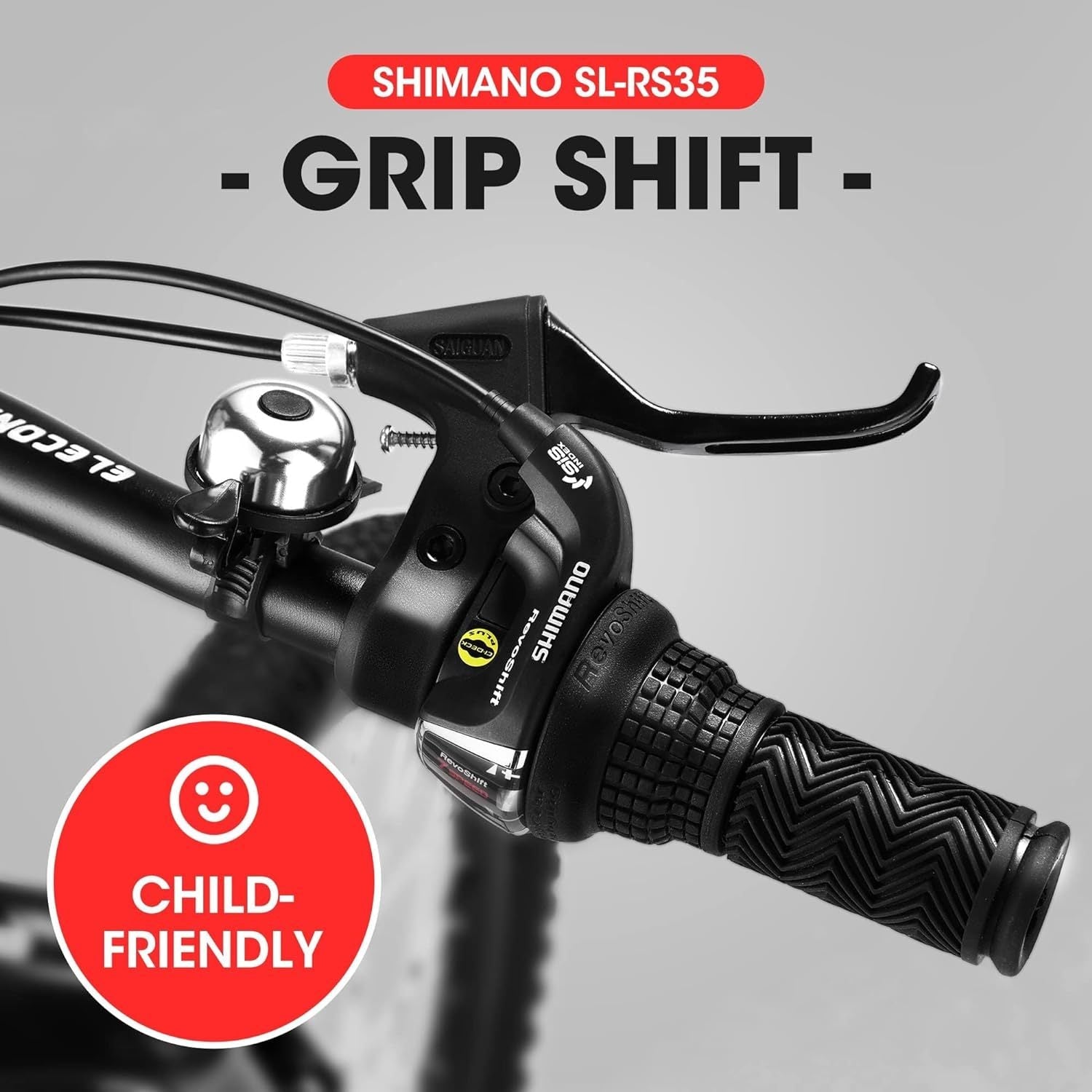 White 20 - inch 7 - speed children's mountain bike - KiKiUMi