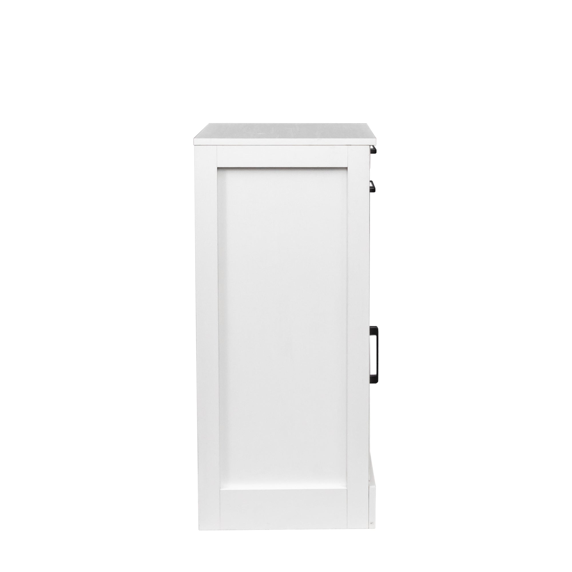 White color modular wine bar cabinet Buffet Cabinet with Hutch for Dining Room - KiKiUMi