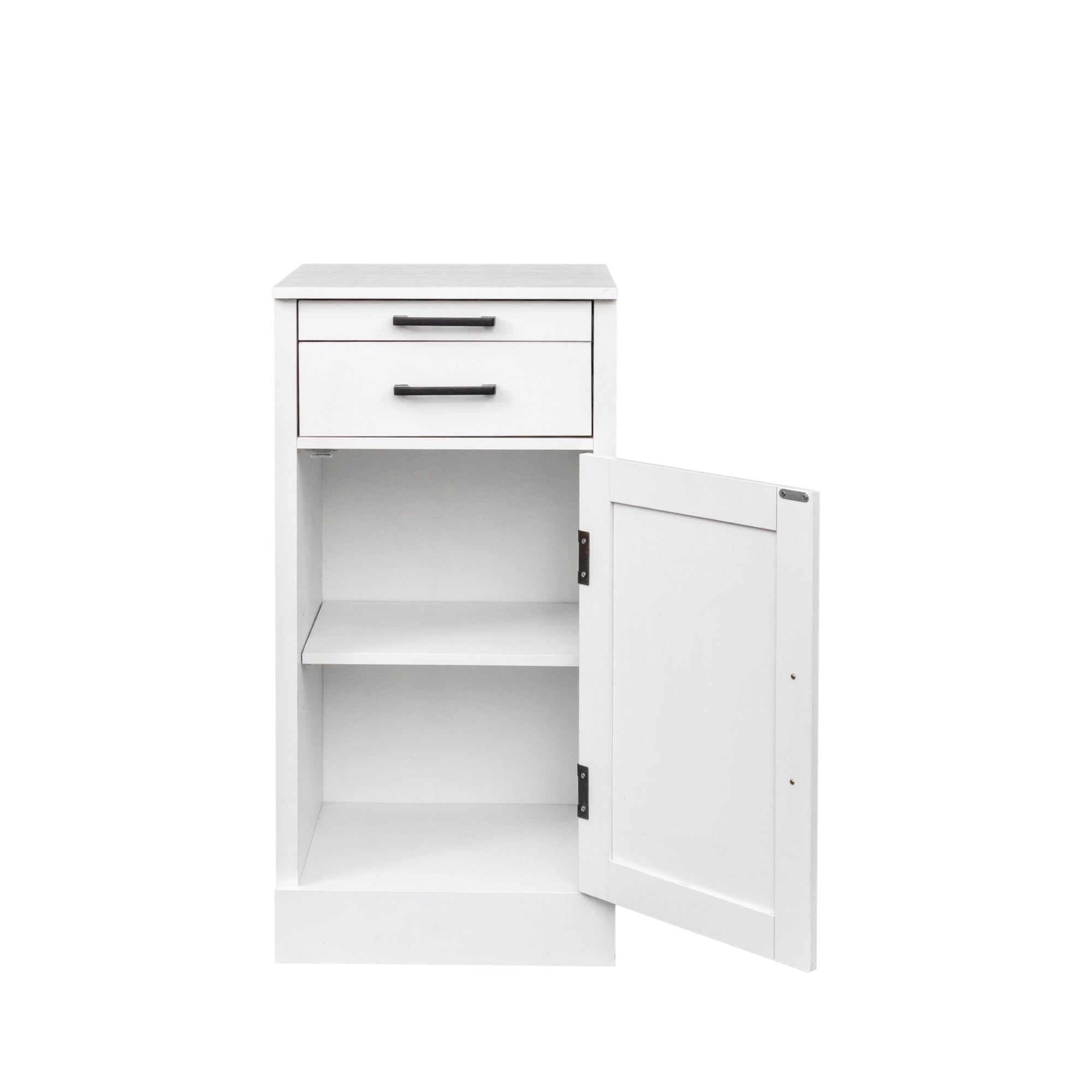 White color modular wine bar cabinet Buffet Cabinet with Hutch for Dining Room - KiKiUMi