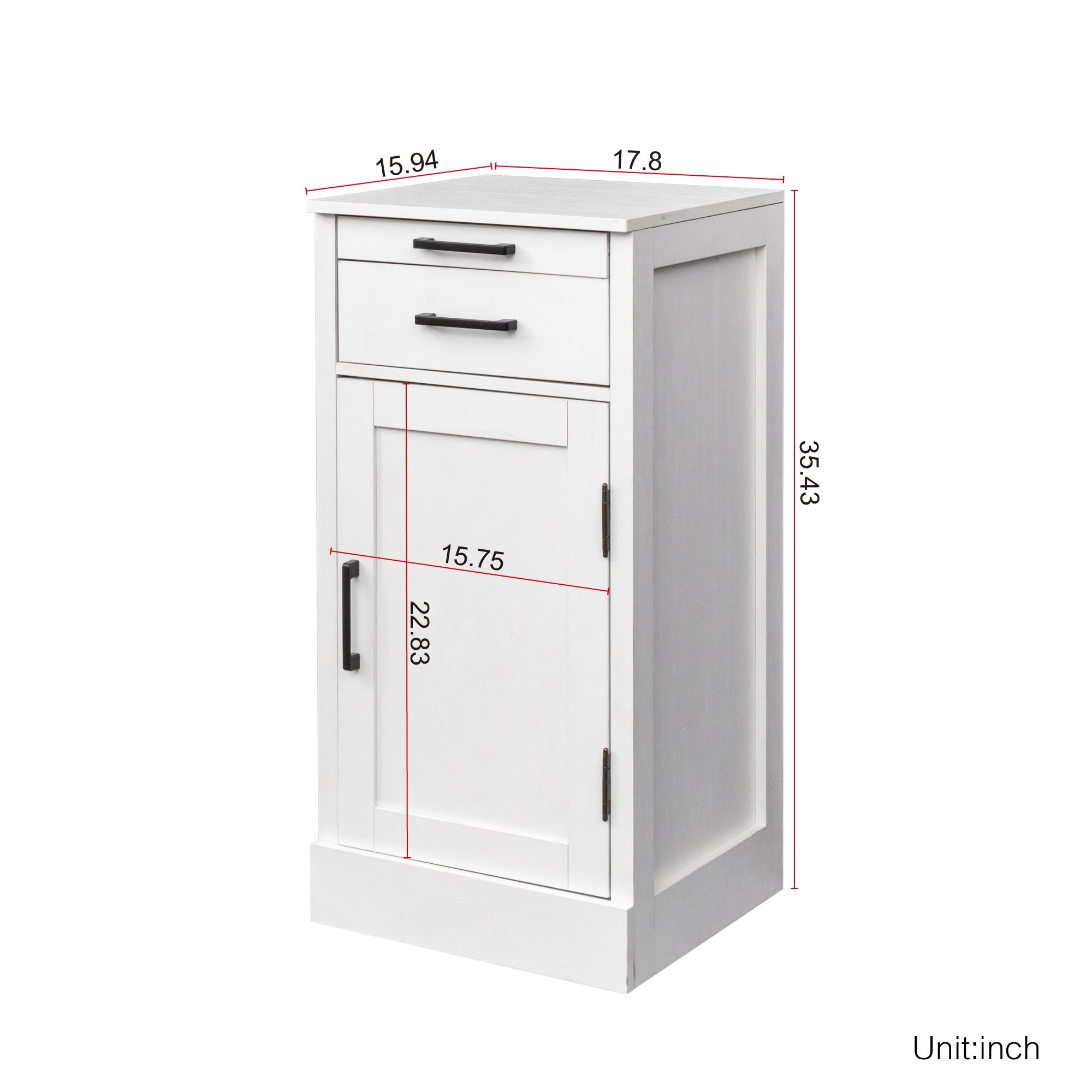 White color modular wine bar cabinet Buffet Cabinet with Hutch for Dining Room - KiKiUMi