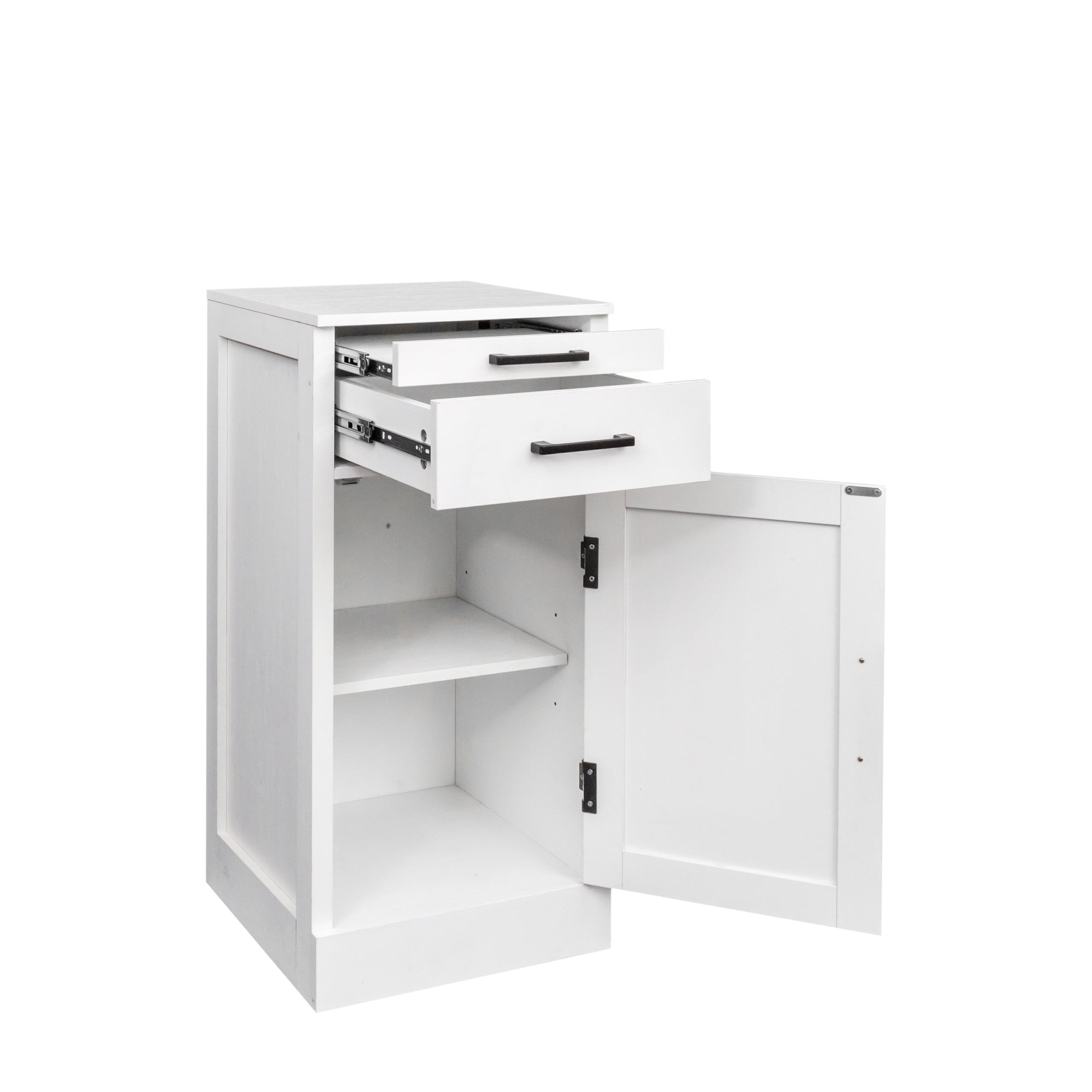 White color modular wine bar cabinet Buffet Cabinet with Hutch for Dining Room - KiKiUMi