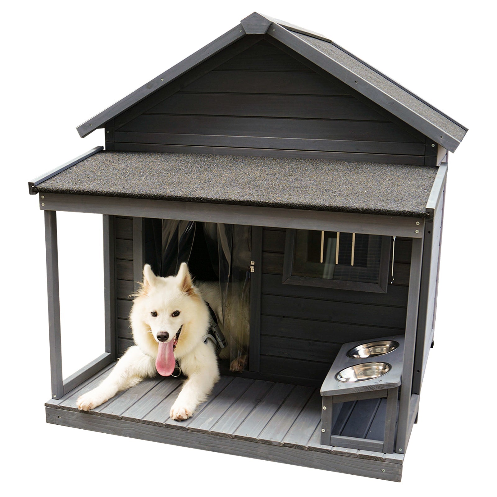 Windproof dog house with a large balcony - KiKiUMi