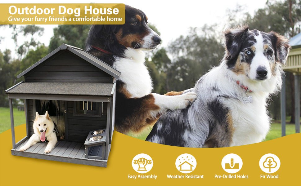Windproof dog house with a large balcony - KiKiUMi