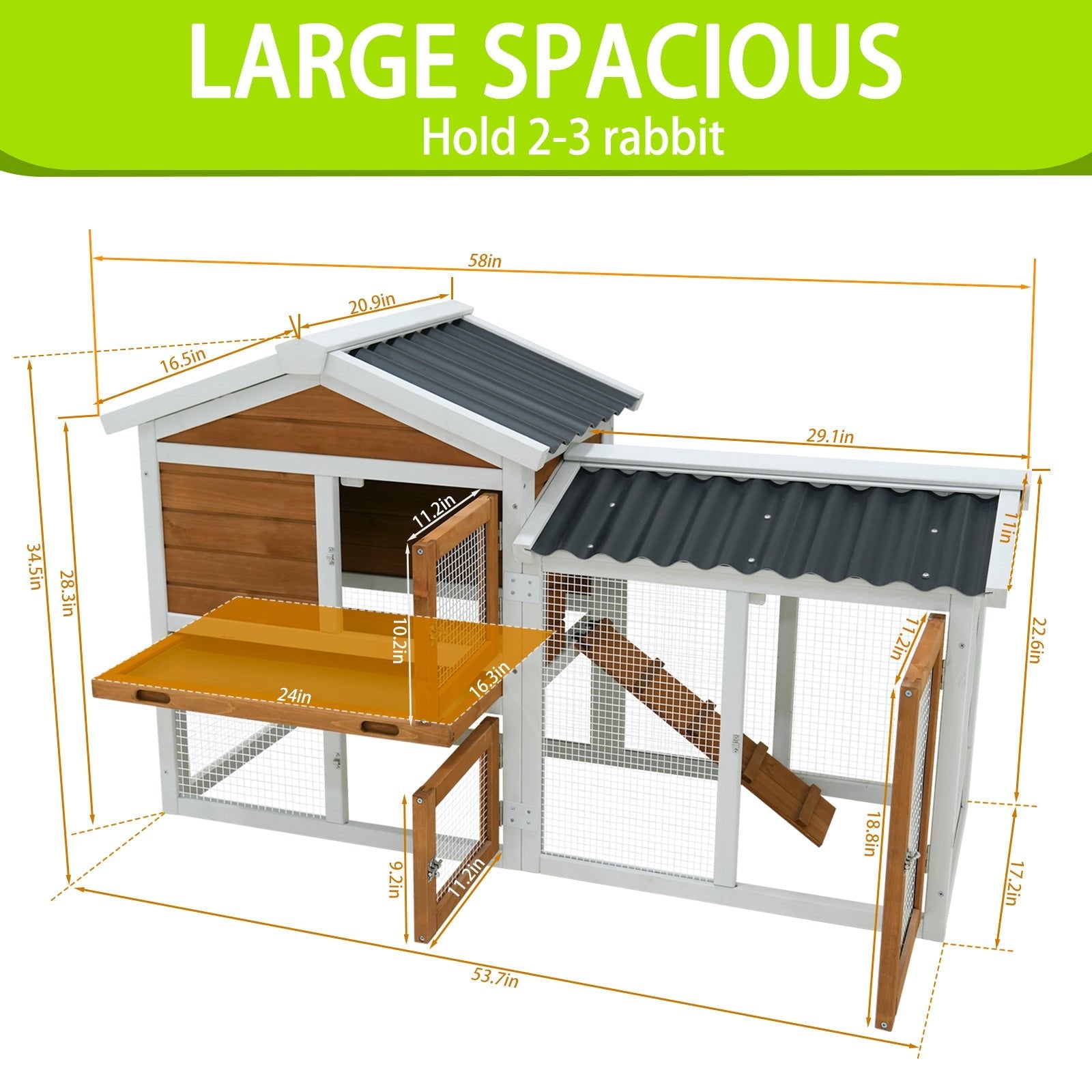 Wooden waterproof indoor and outdoor pet house - KiKiUMi
