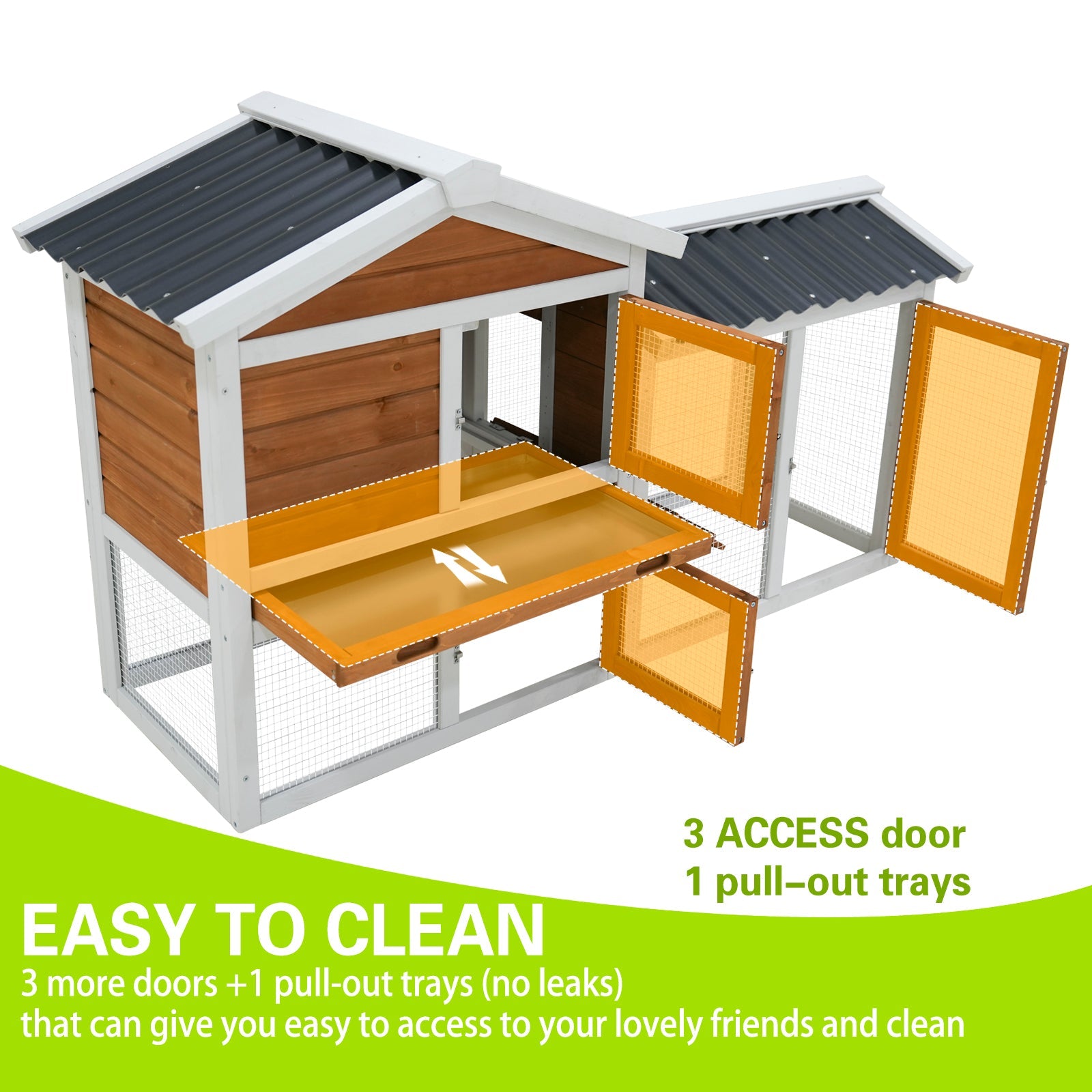 Wooden waterproof indoor and outdoor pet house - KiKiUMi