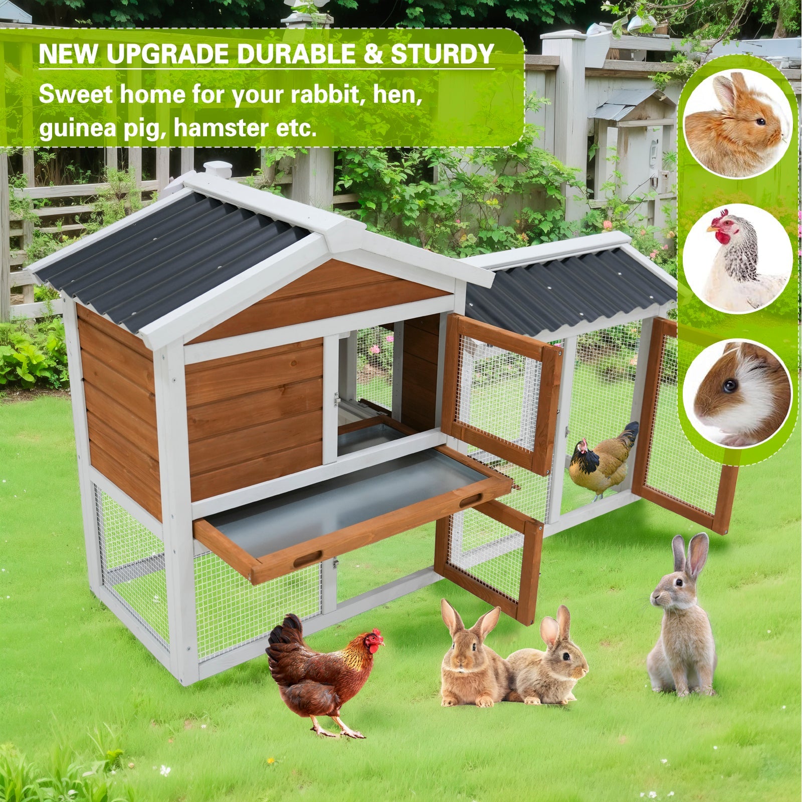 Wooden waterproof indoor and outdoor pet house - KiKiUMi